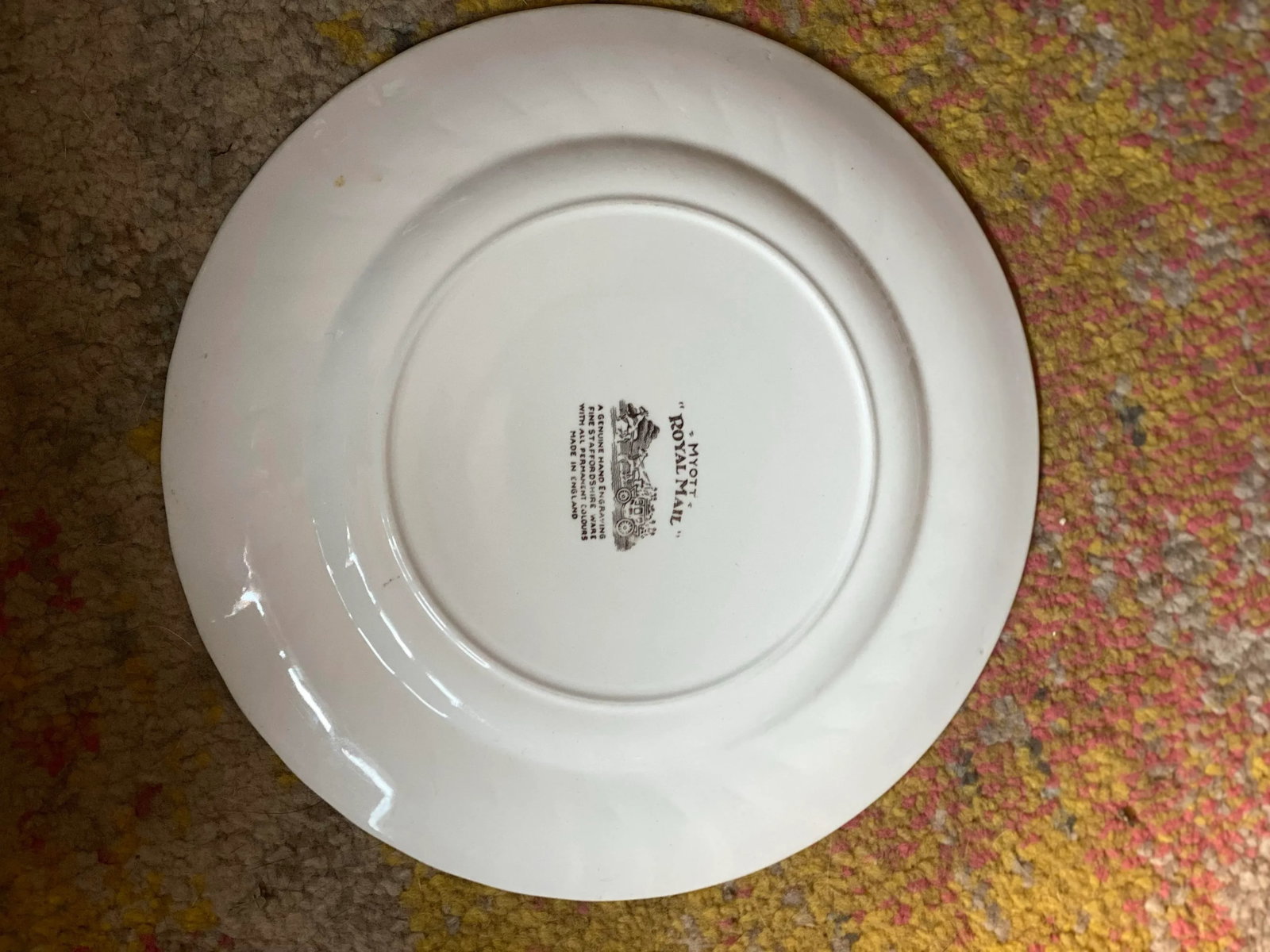 Vintage Myott Staffordshire Royal Mail Brown & Whit Dinner Plates- Set of 2 - 10