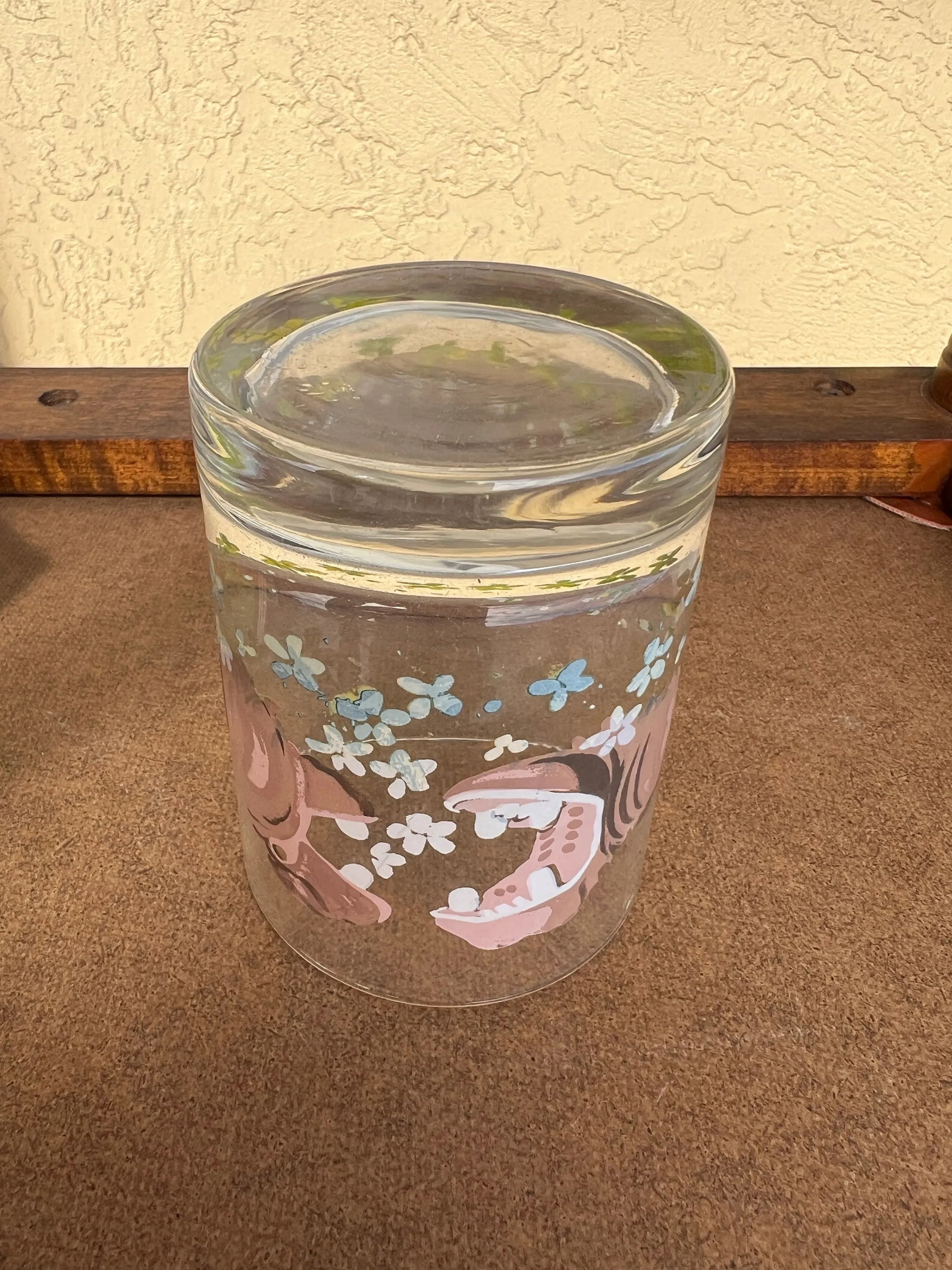 1960s Dorothy Thorpe Style Painted Hippos Glass - 3