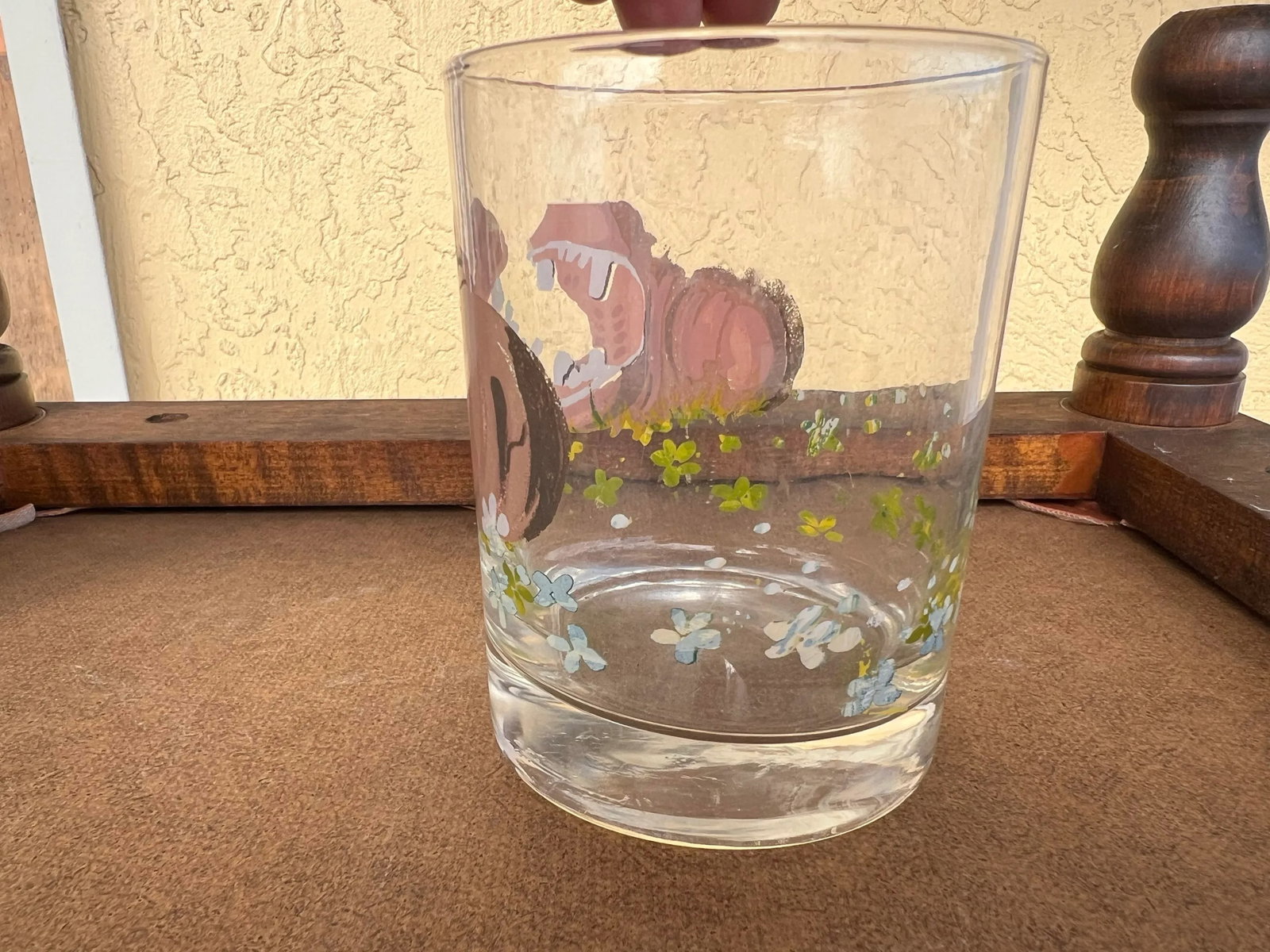 1960s Dorothy Thorpe Style Painted Hippos Glass - 6