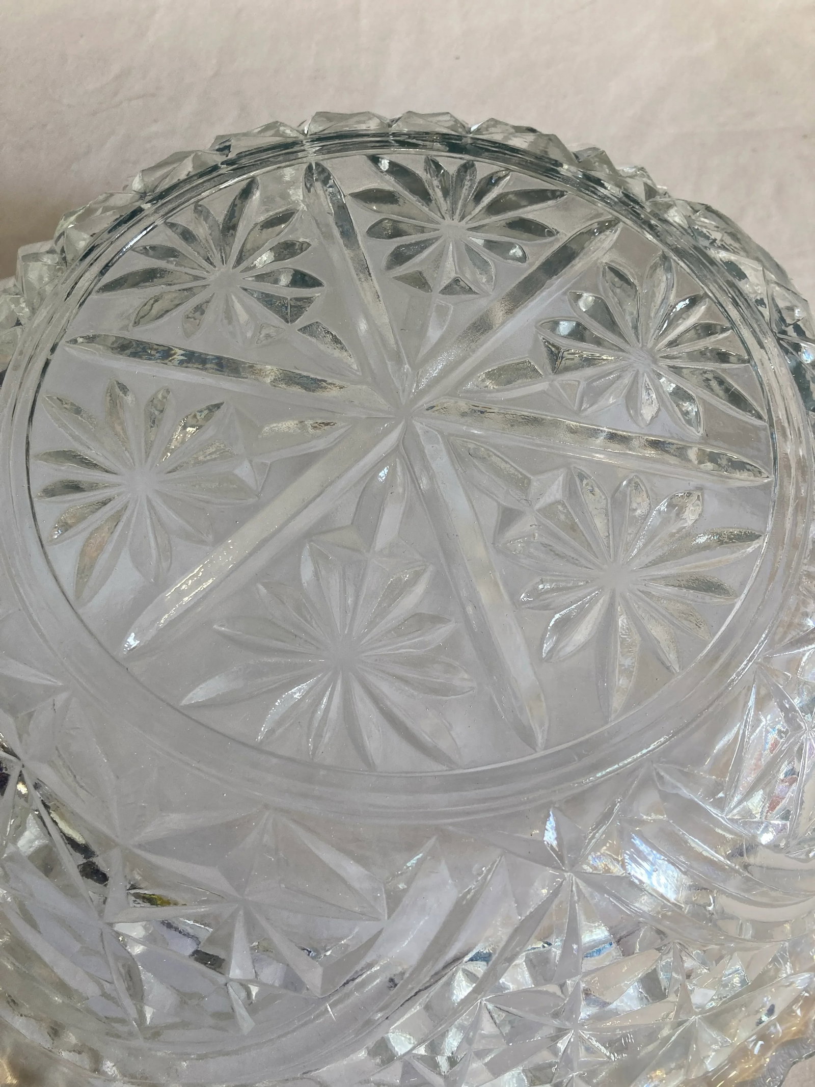 Vintage Cut Glass Serving Bowl - 9