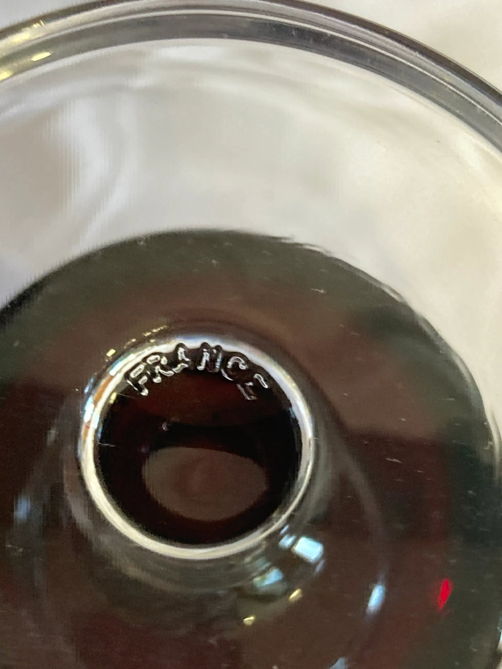 Mid-Century French Ruby Red Footed Glasses With Transparent Stems- Set of 4 - 8