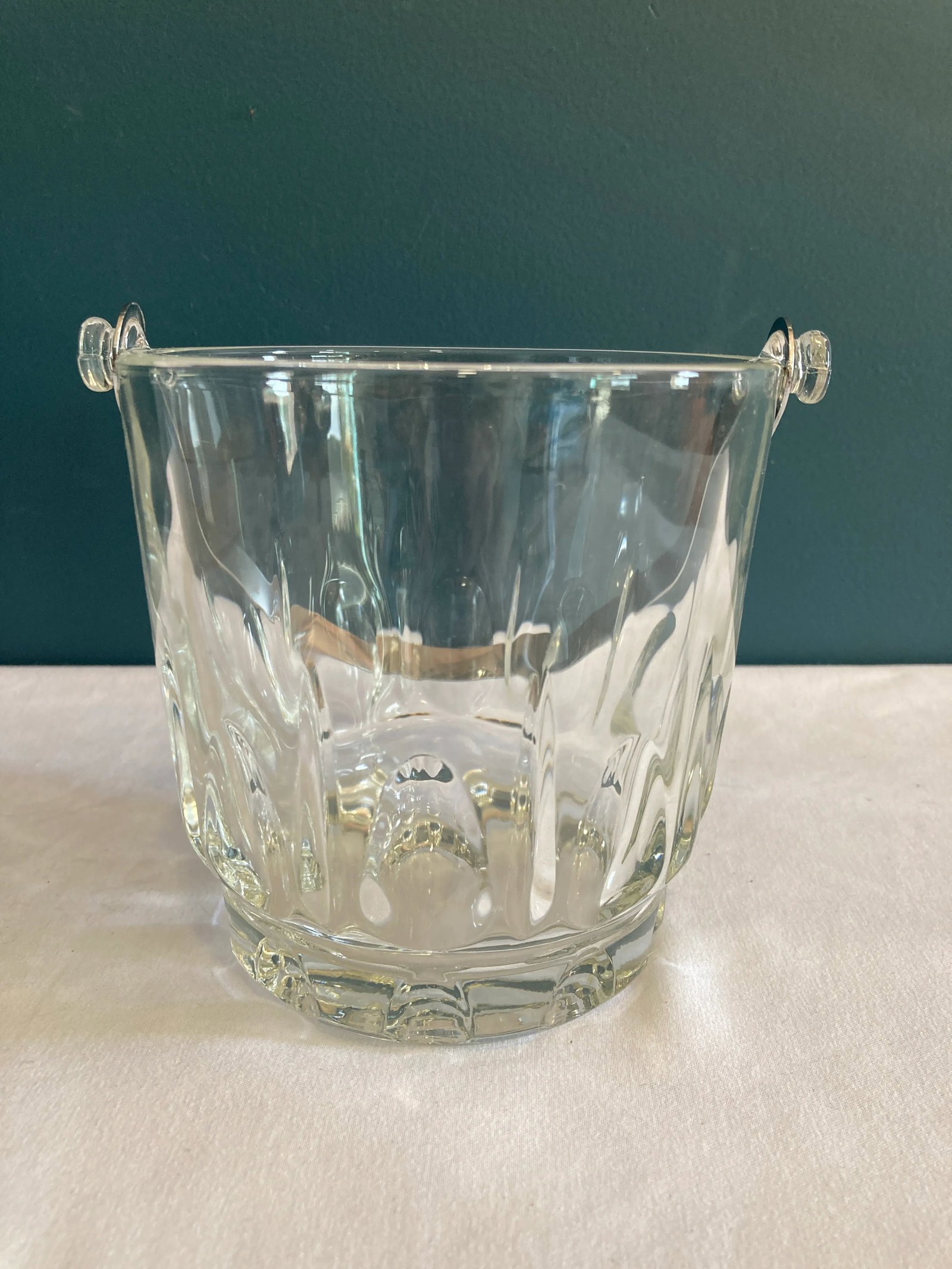Mid-Century Crystal Ice Bucket With Removable Handle - 3