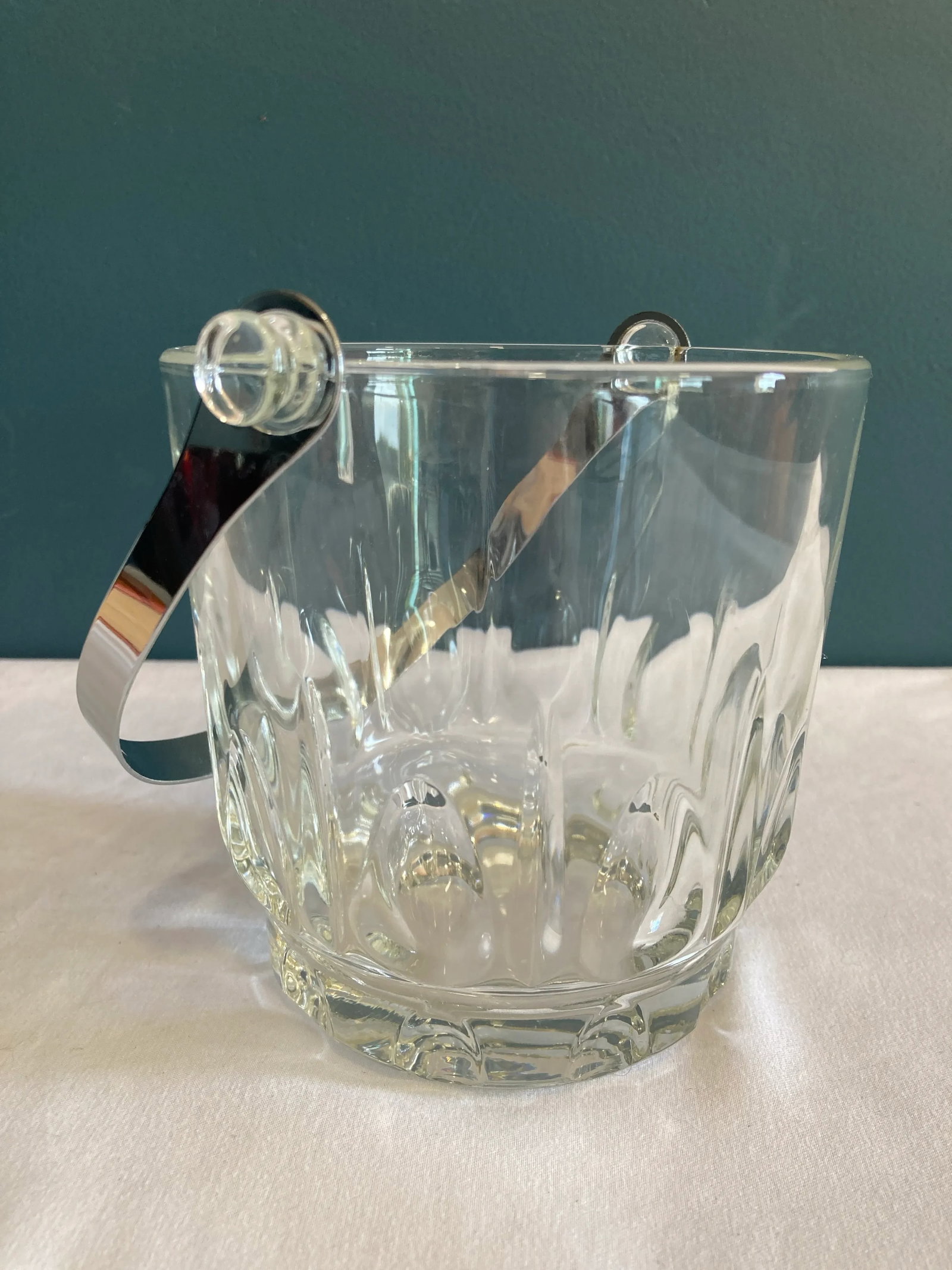 Mid-Century Crystal Ice Bucket With Removable Handle - 4