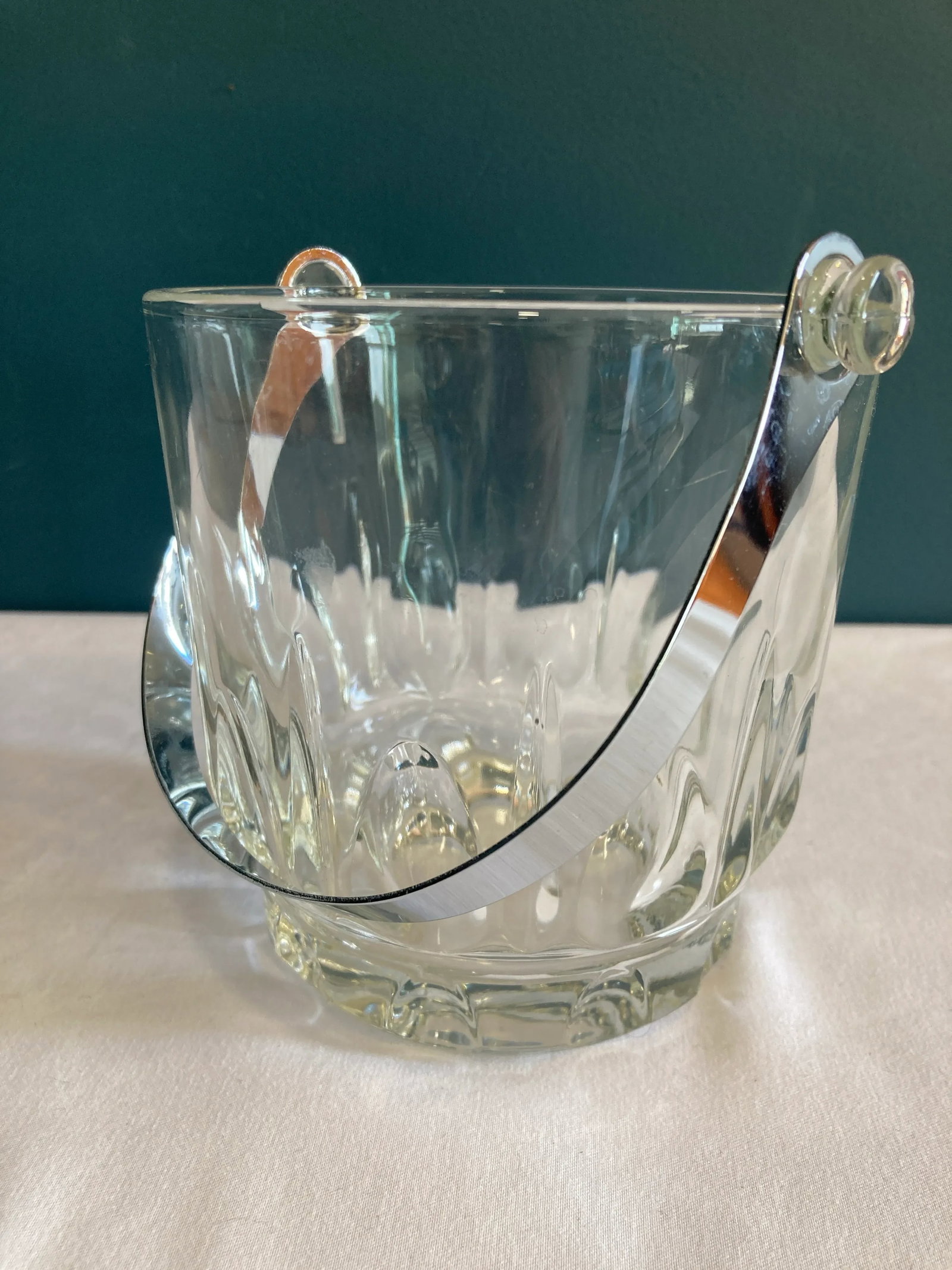 Mid-Century Crystal Ice Bucket With Removable Handle - 5