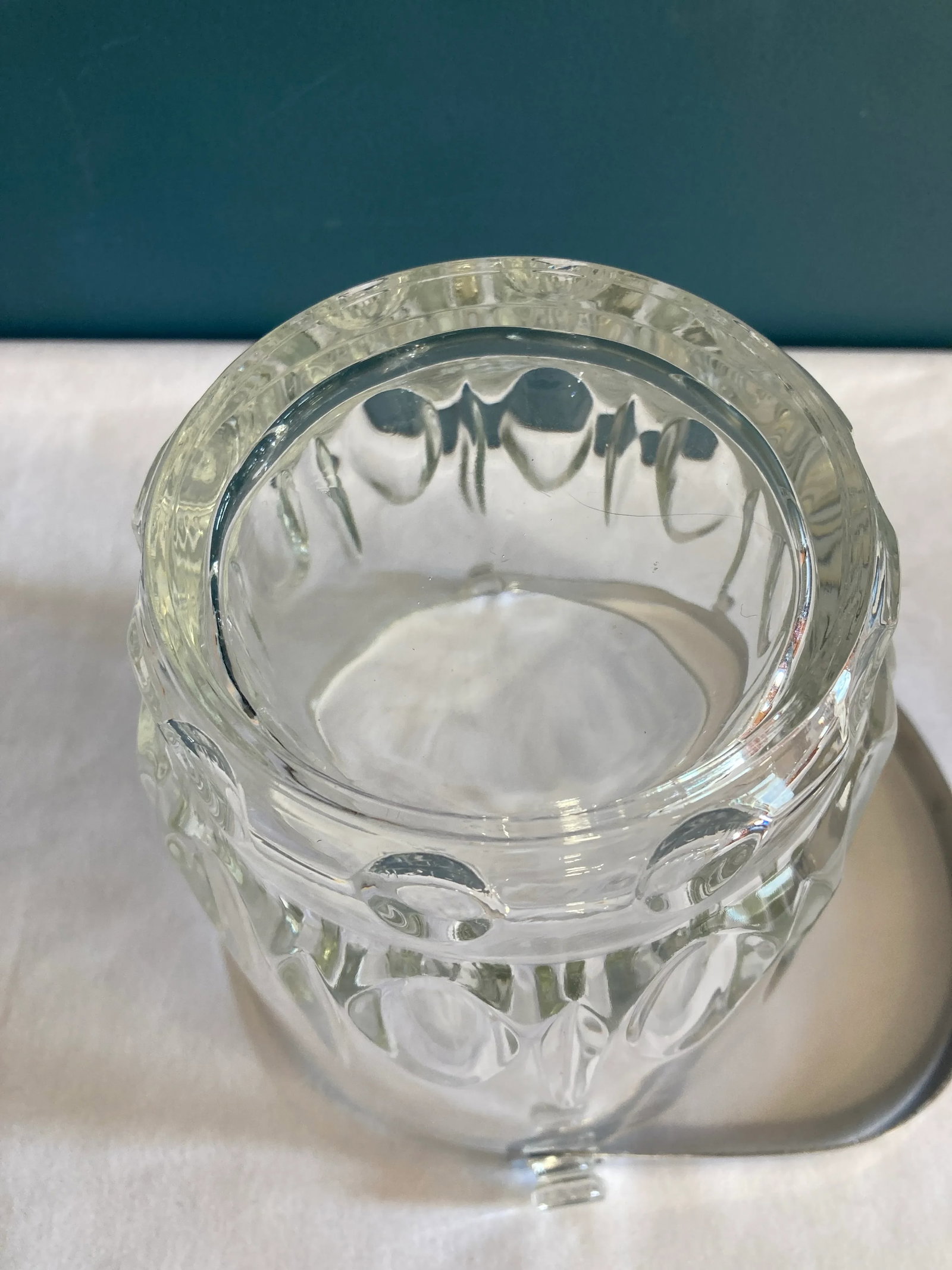 Mid-Century Crystal Ice Bucket With Removable Handle - 7