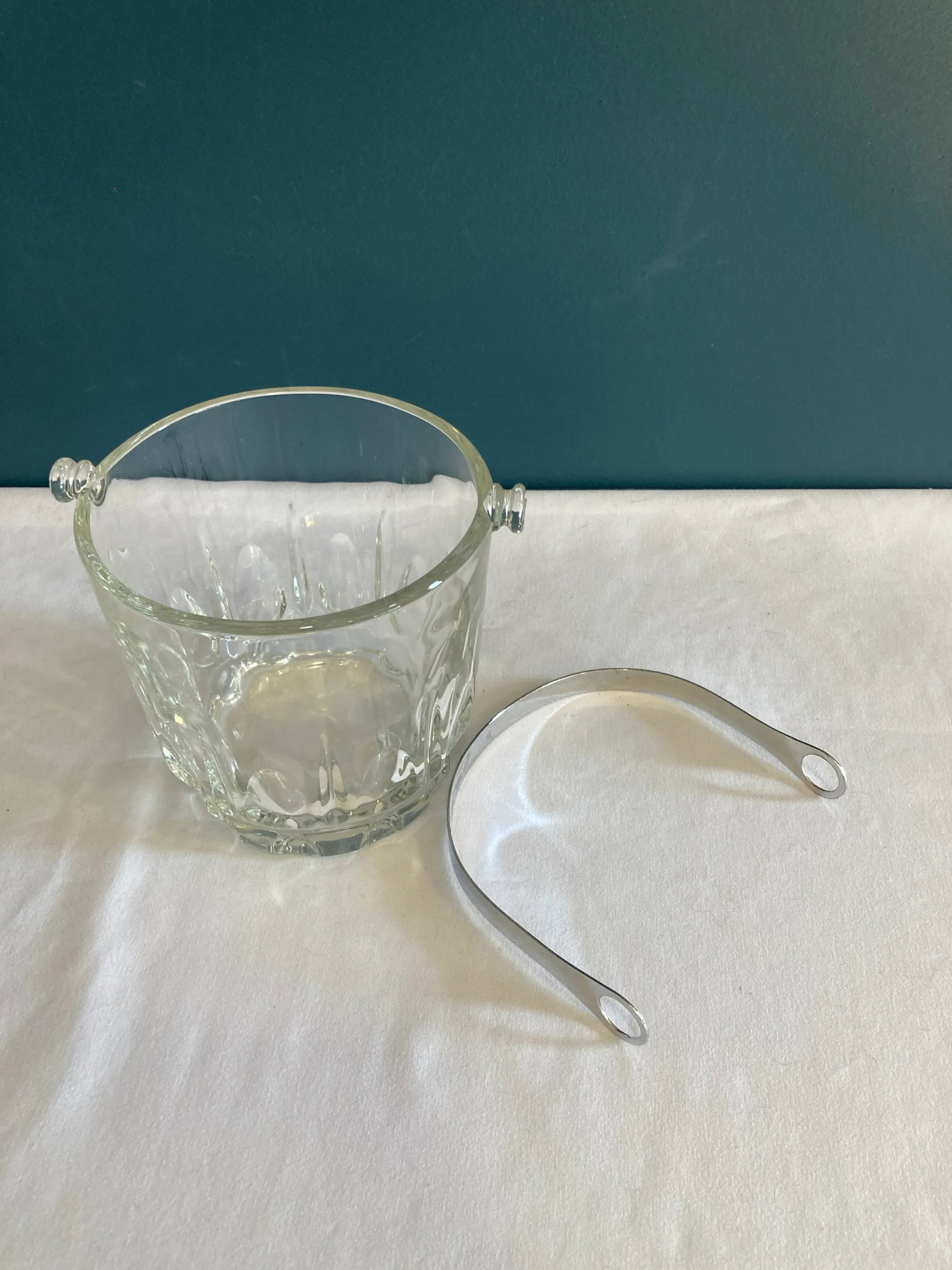 Mid-Century Crystal Ice Bucket With Removable Handle - 9