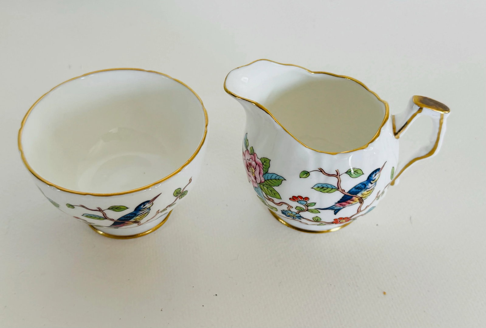 Vintage 1960s Aynsley England Small Sugar & Creamer Set - 2