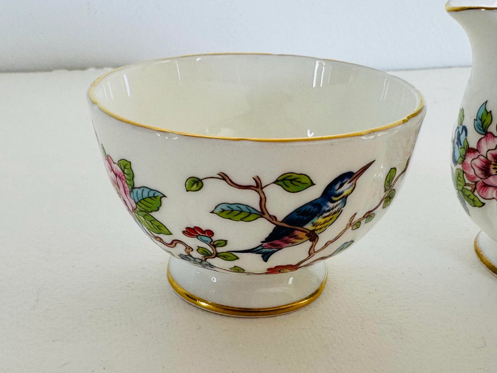 Vintage 1960s Aynsley England Small Sugar & Creamer Set - 3