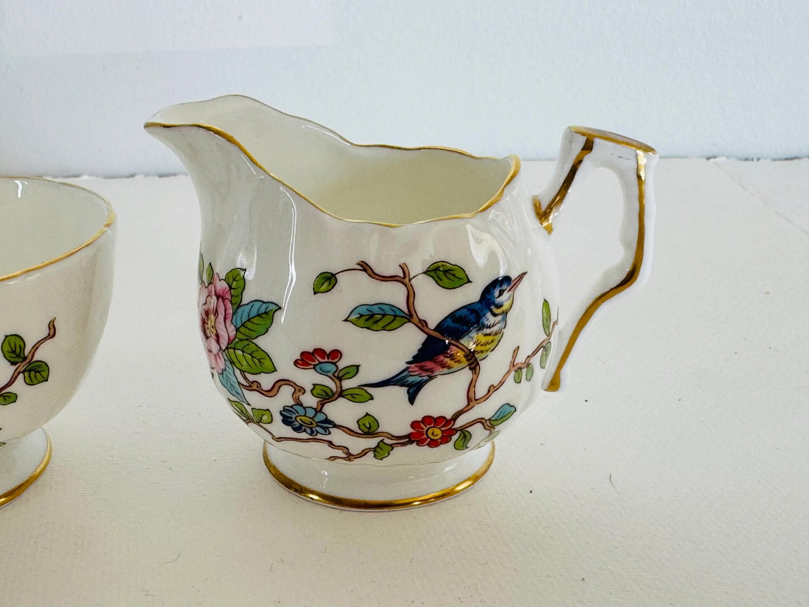 Vintage 1960s Aynsley England Small Sugar & Creamer Set - 4