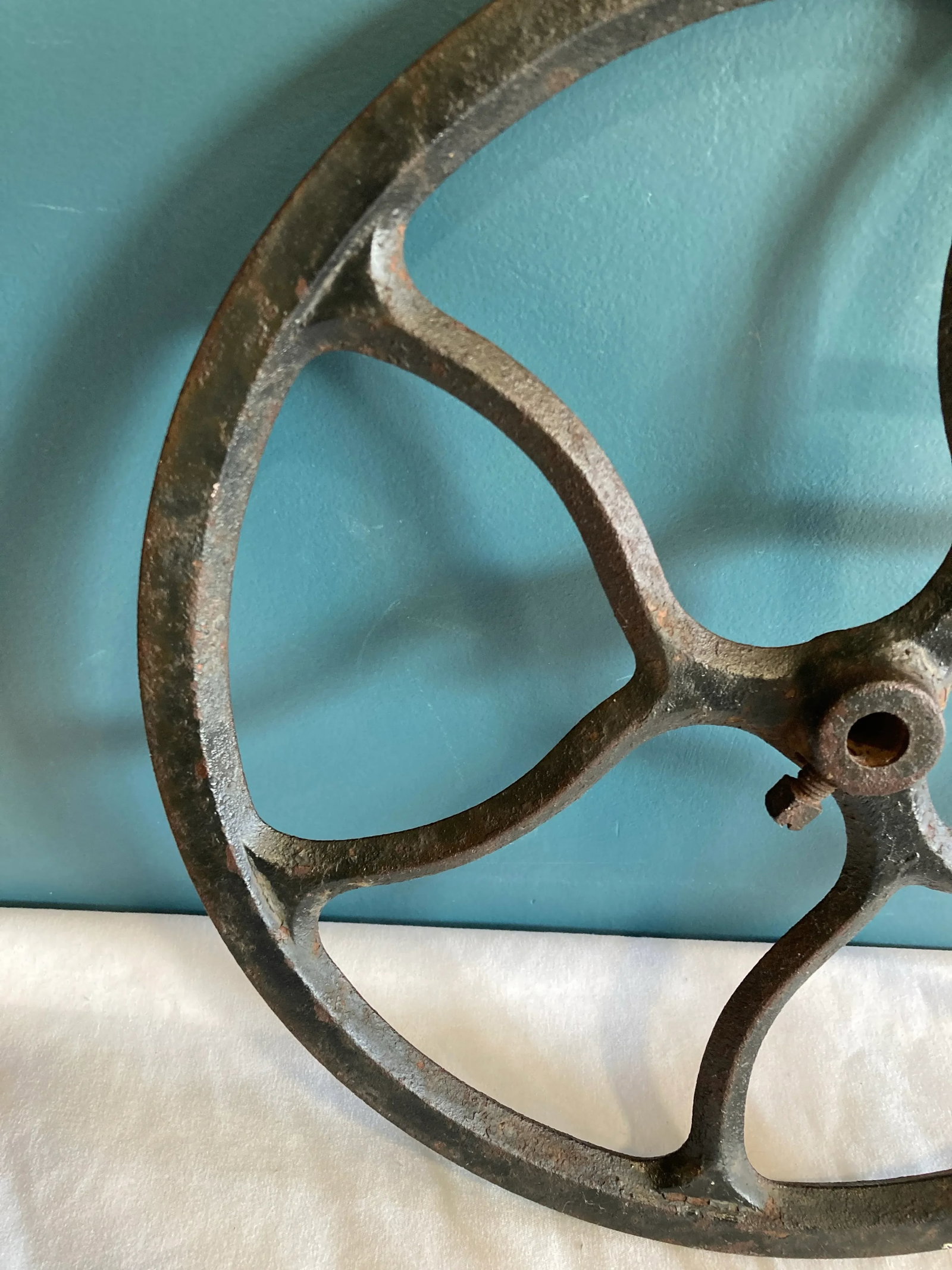Antique Cast Iron Wheel Decor Salvage - 2