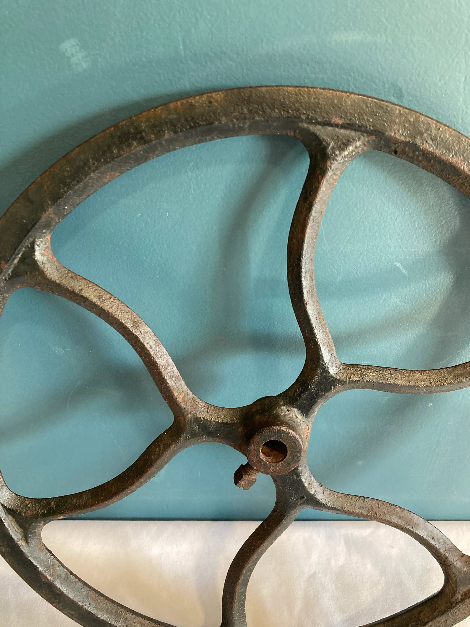 Antique Cast Iron Wheel Decor Salvage - 3