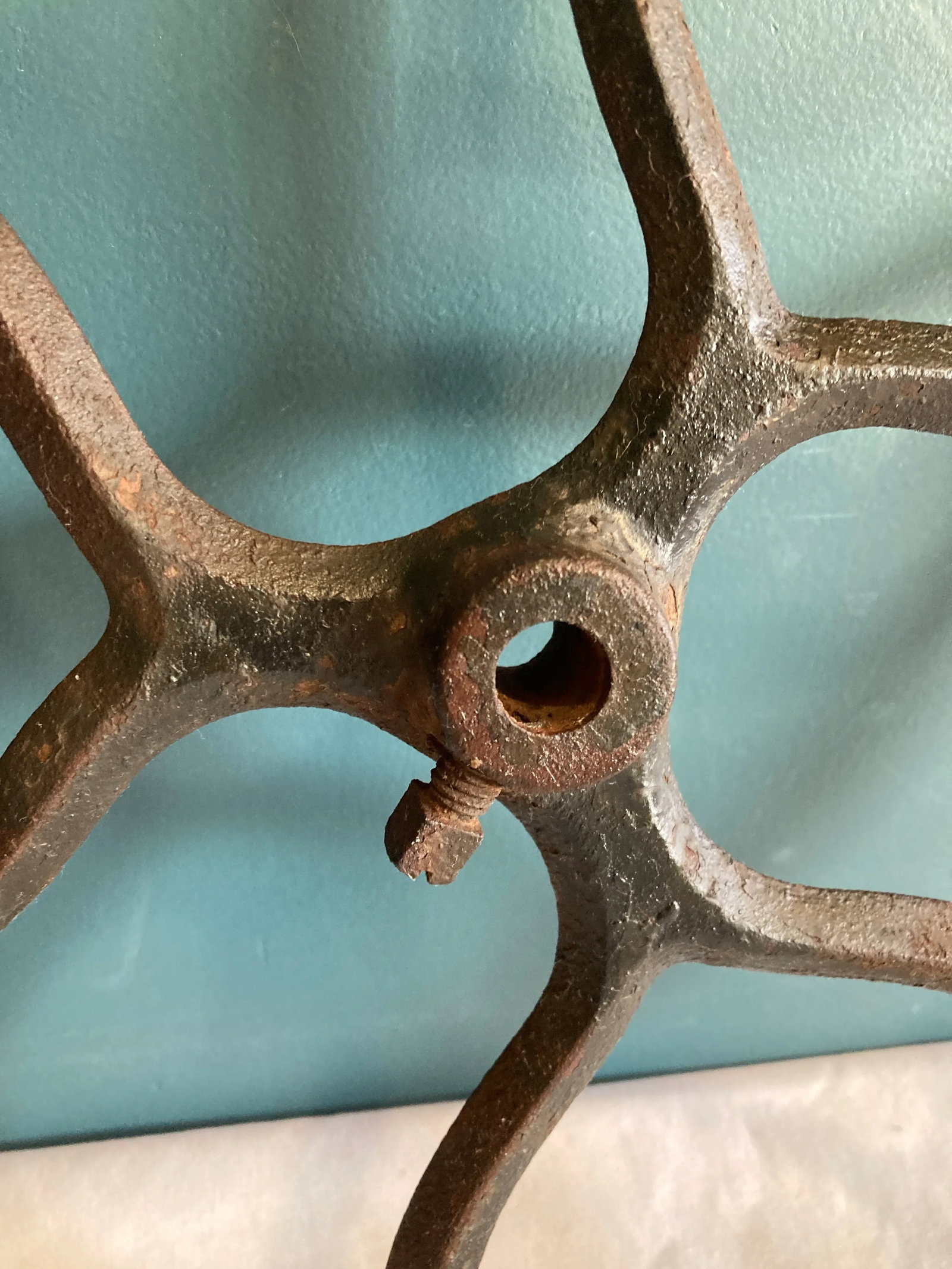 Antique Cast Iron Wheel Decor Salvage - 6