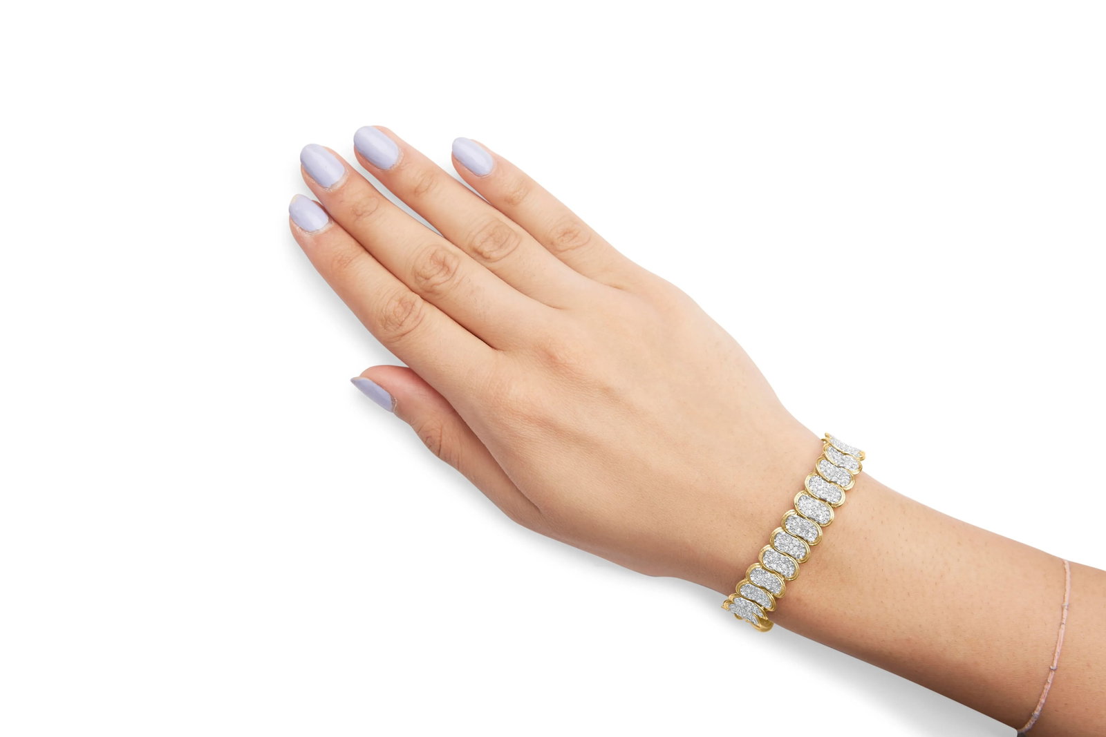 10k Yellow Gold 5.00 Cttw Diamond Oval Banded Link Bracelet (I-J Color, I1-I2 Clarity) - 7" Inches - 4