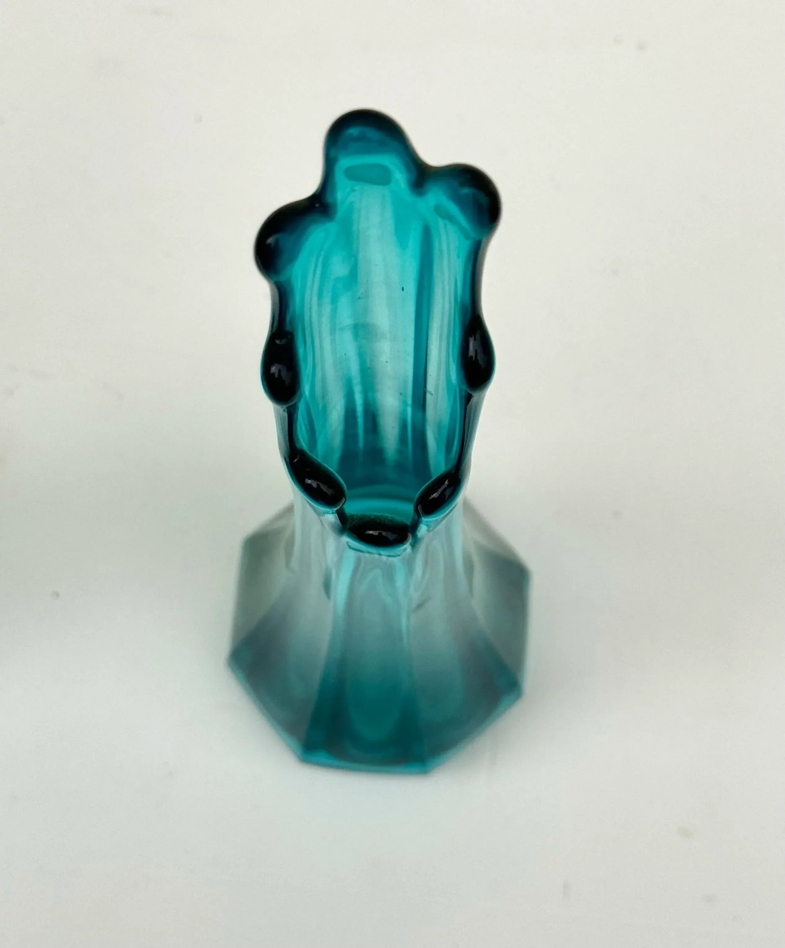 Art Glass Vase: Vintage Turquoise Mid-Century - 2