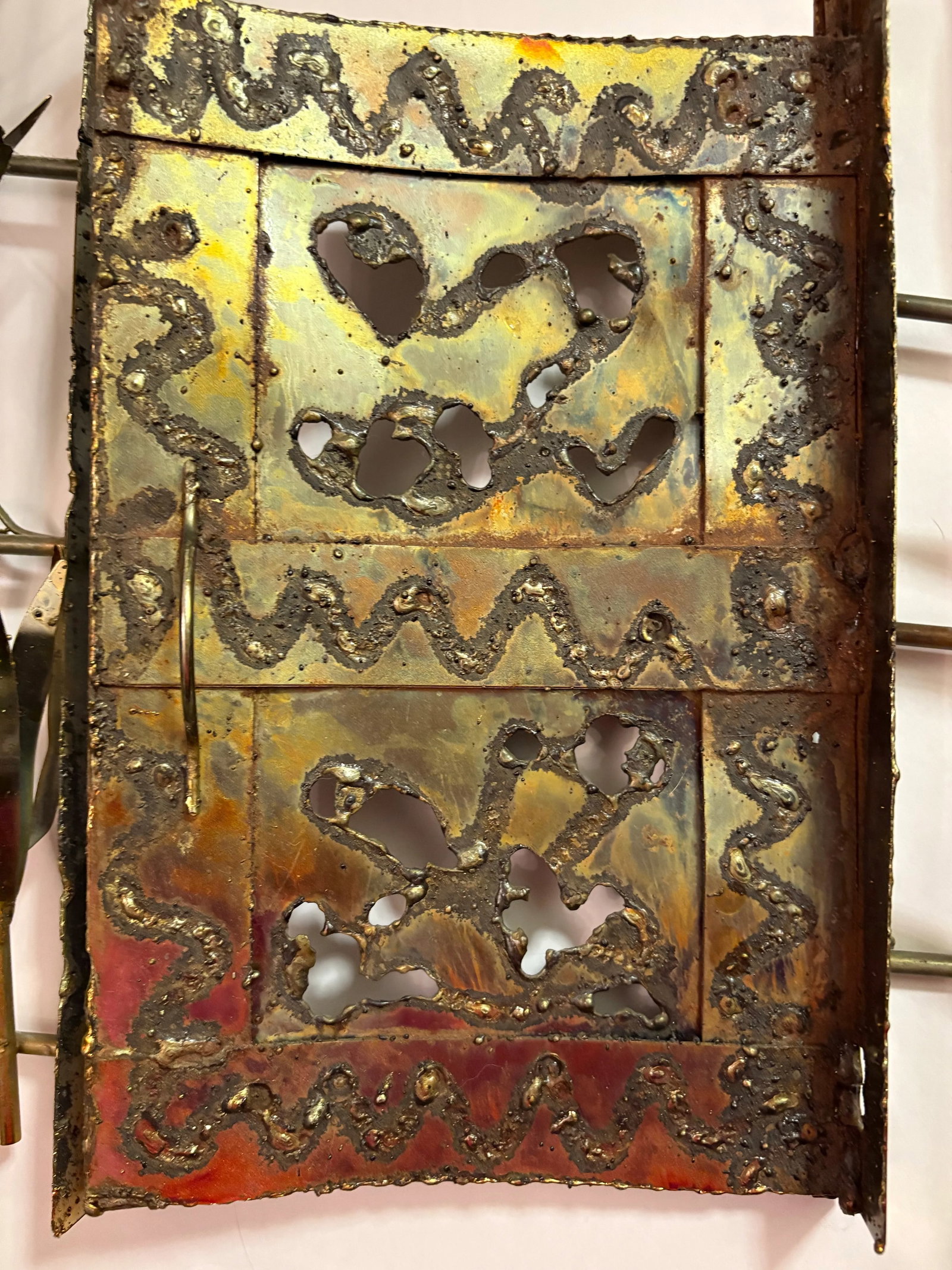 Mid-Century Modern MCM Brutalist Metal Wall Sculpture in Curtis Jere Style - 8