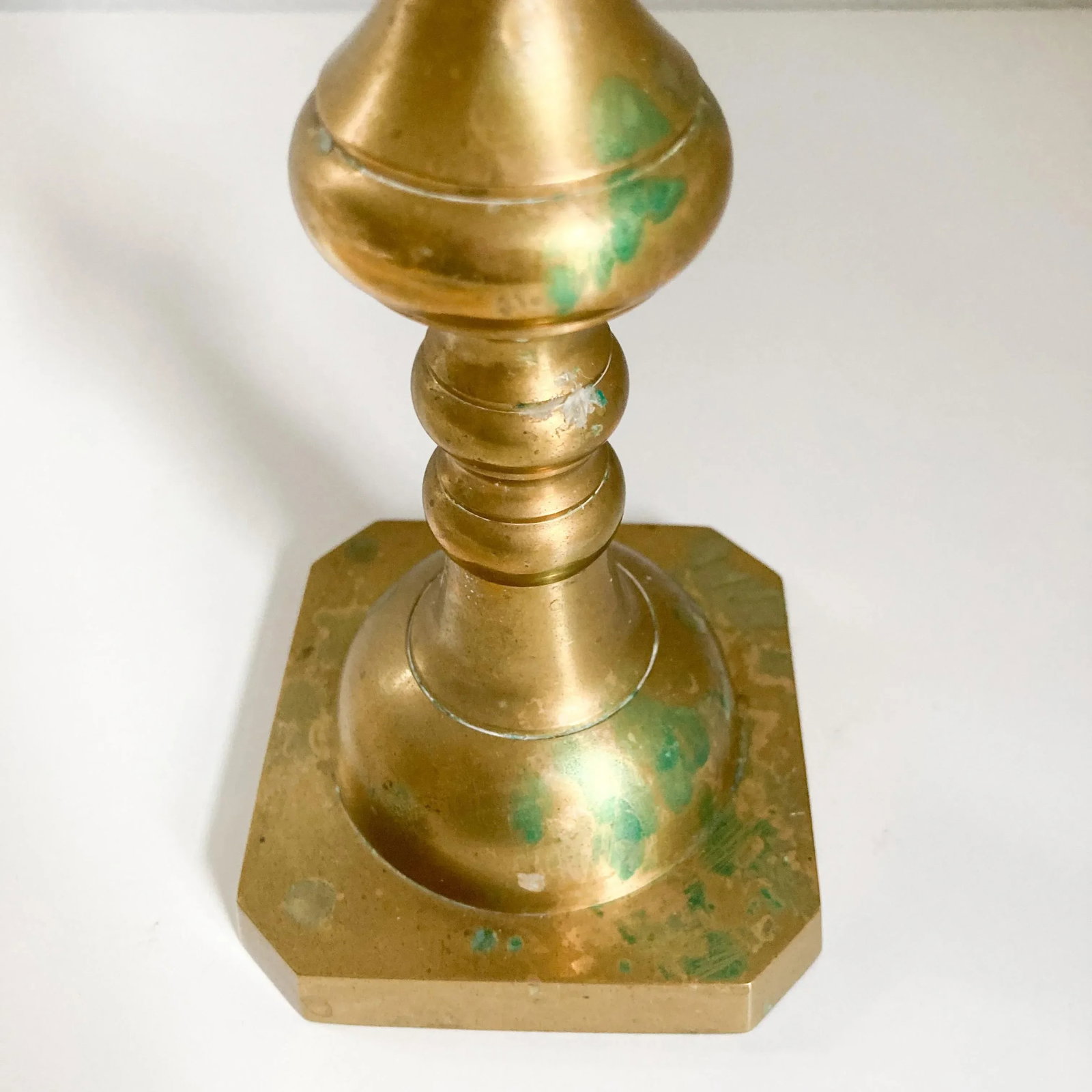 1960s Beehive and Diamond Style Pair of Brass Candlestick Holders, Japanese- a Pair - 9