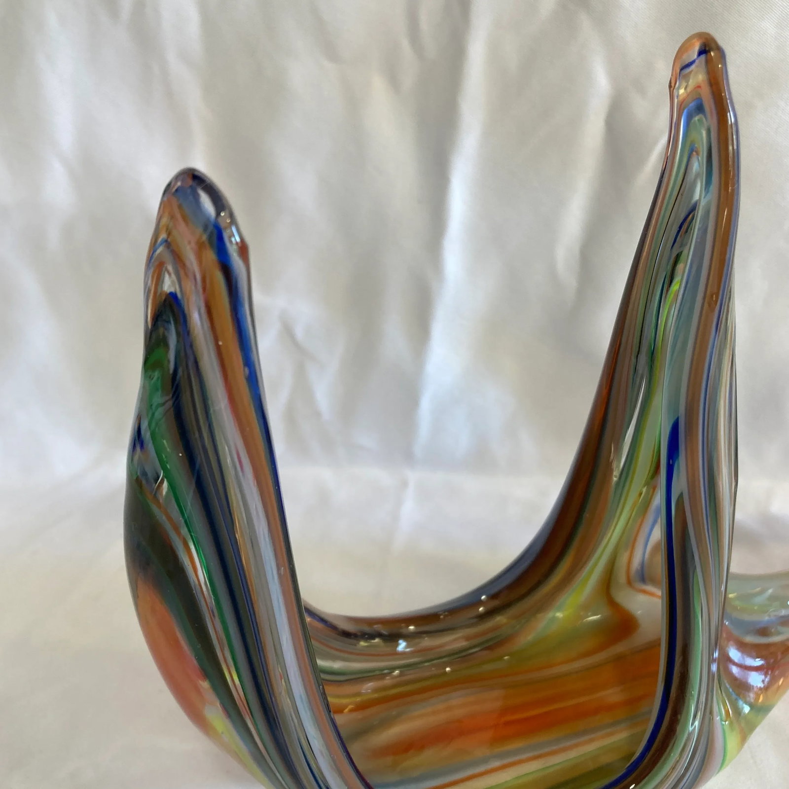 Vintage Murano Style Multicolor Art Glass Swan Sculpture - 2