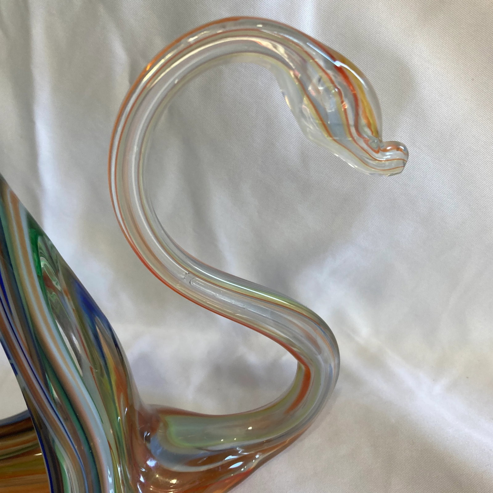Vintage Murano Style Multicolor Art Glass Swan Sculpture - 4
