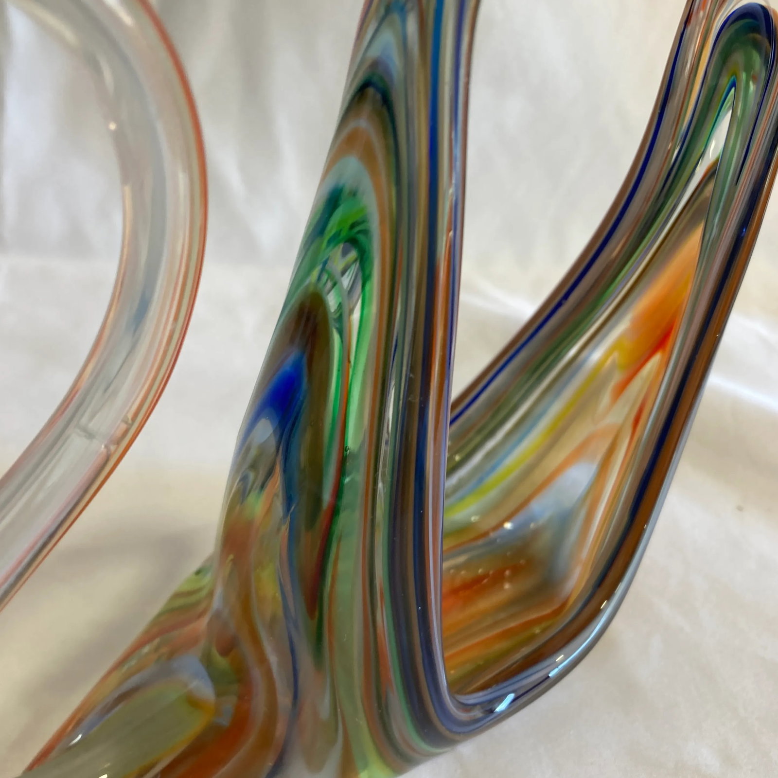 Vintage Murano Style Multicolor Art Glass Swan Sculpture - 8
