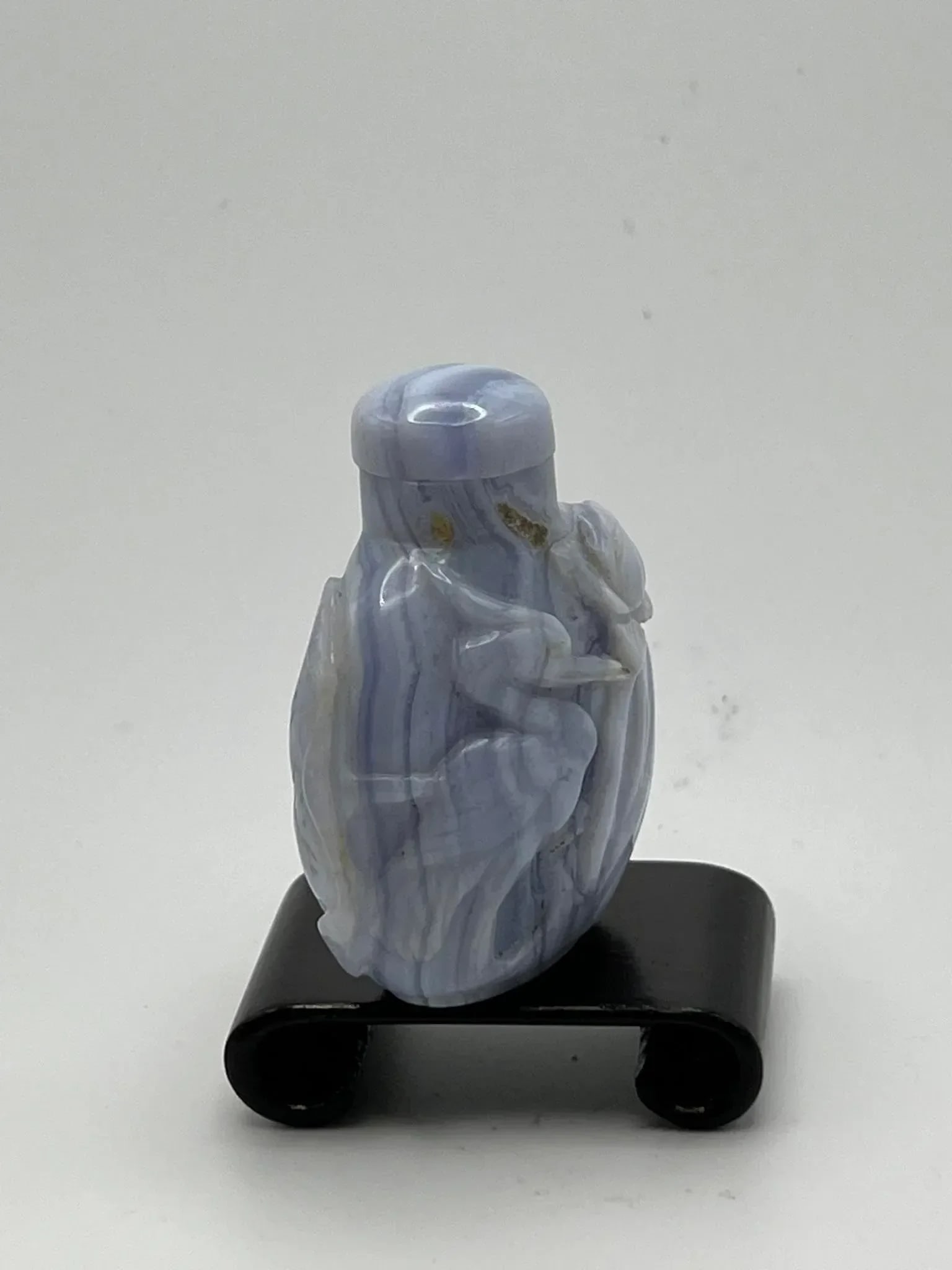 1980's Blue Lace Agate Snuff Bottle - 2