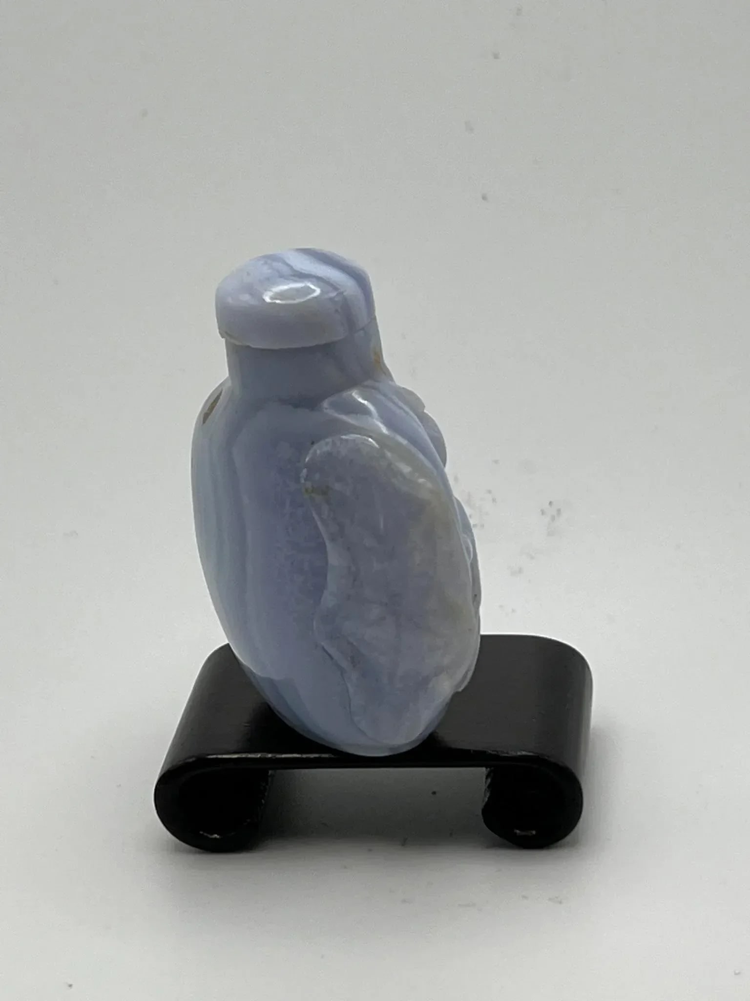 1980's Blue Lace Agate Snuff Bottle - 3