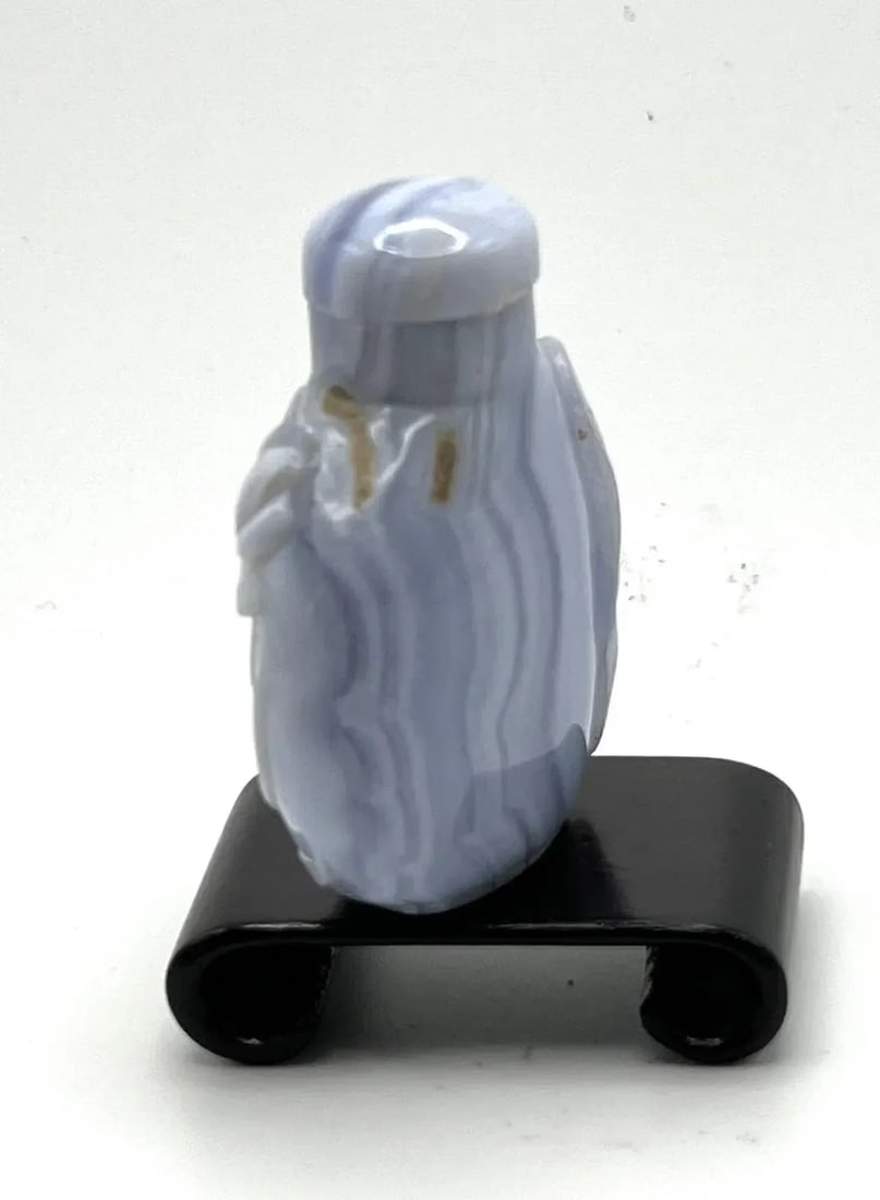 1980's Blue Lace Agate Snuff Bottle - 5