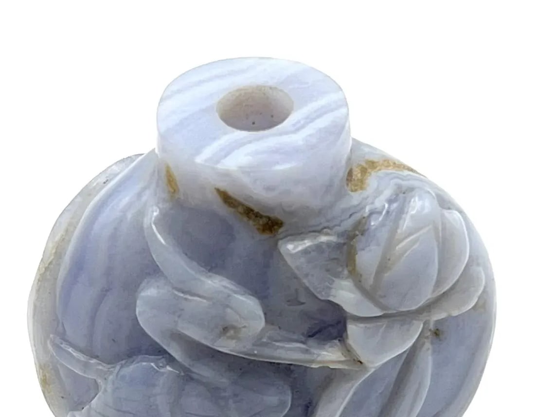 1980's Blue Lace Agate Snuff Bottle - 7