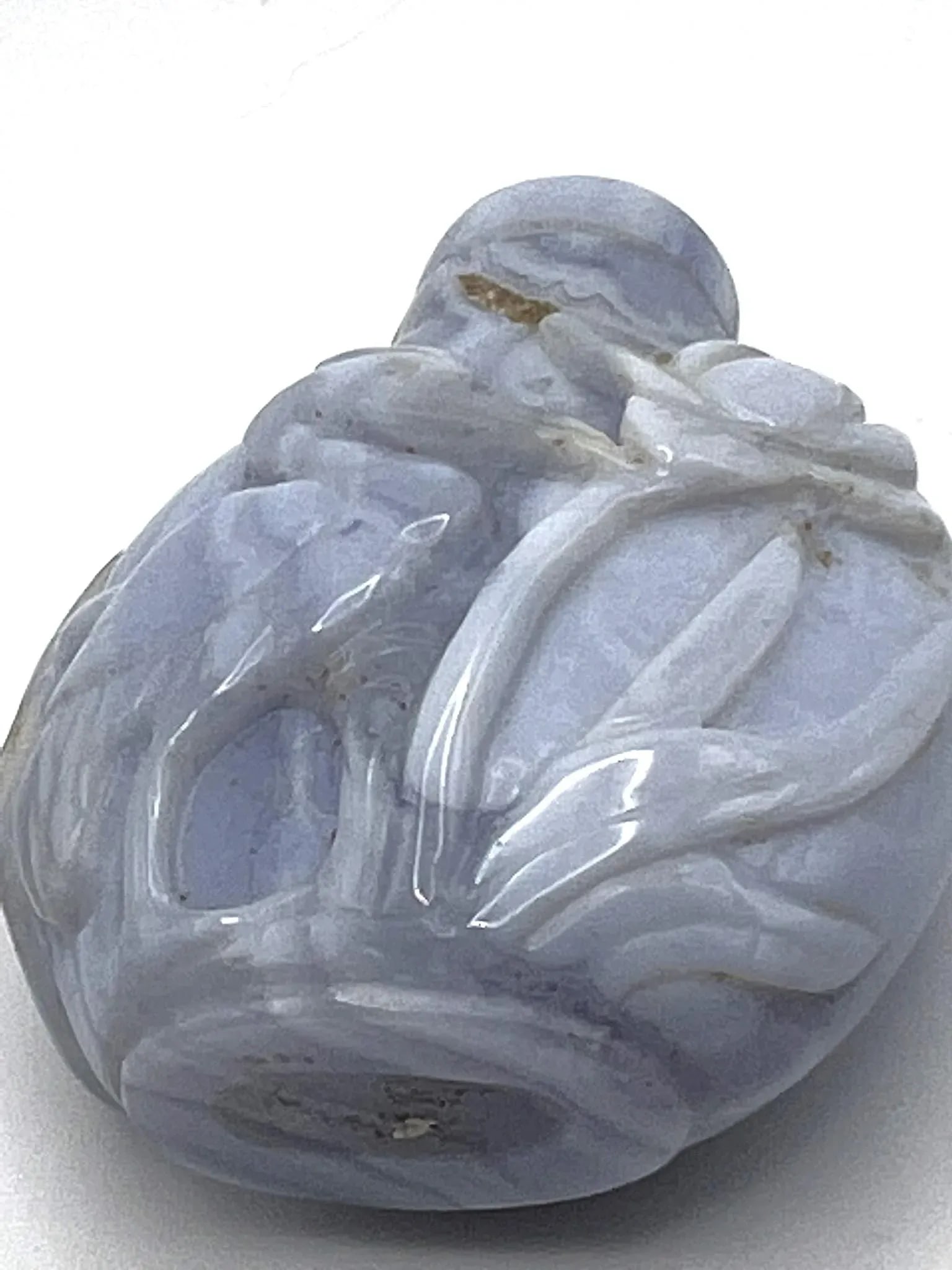 1980's Blue Lace Agate Snuff Bottle - 8