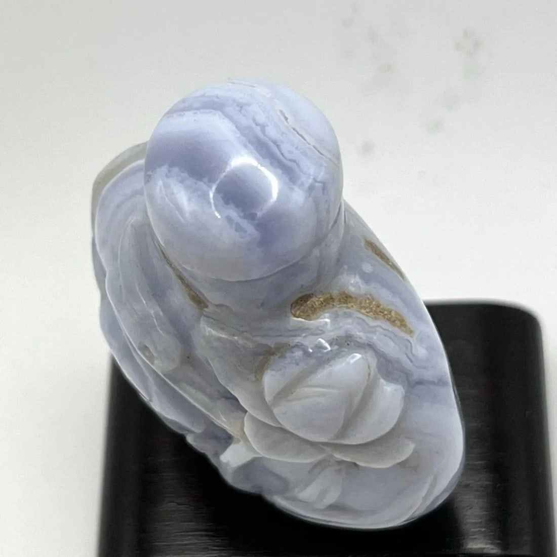 1980's Blue Lace Agate Snuff Bottle - 9