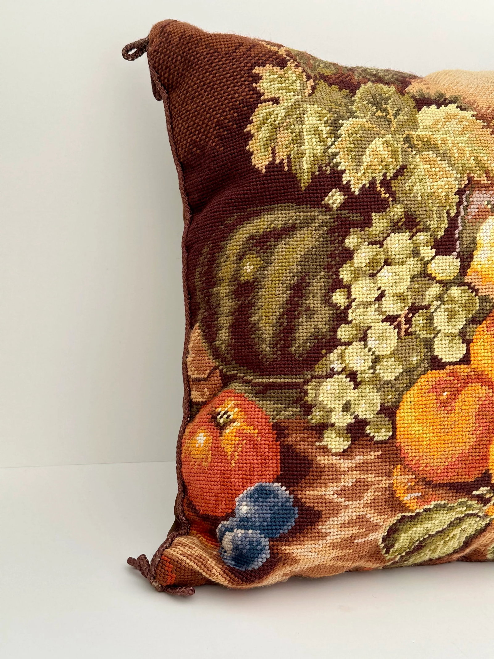 Vintage Fall Harvest Needlepoint Pillow - 2