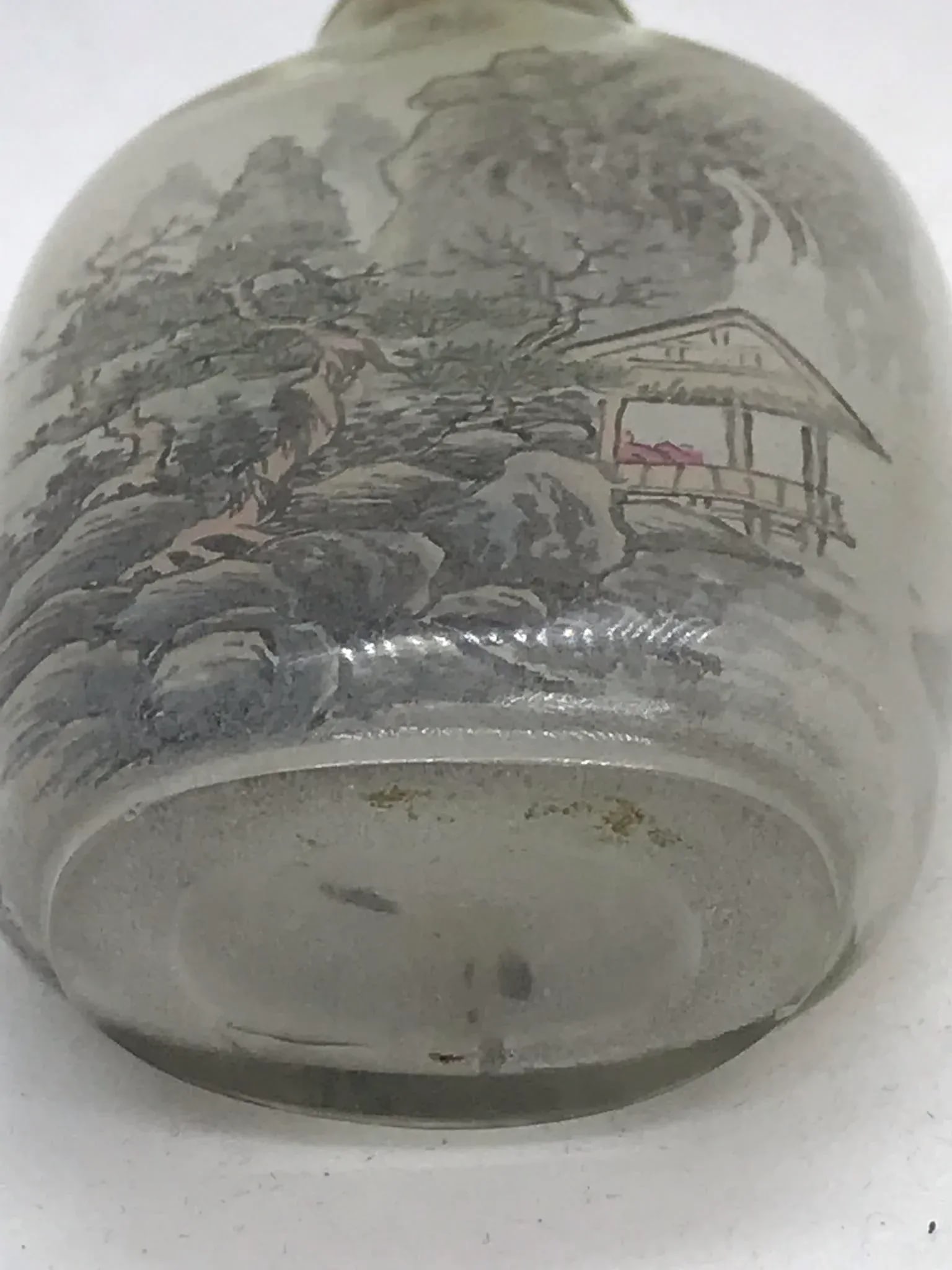 Vintage Inside Painted Snuff Bottle in Landscape Design - 10