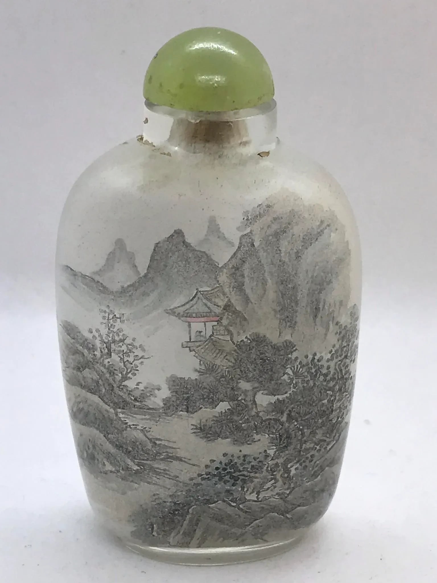 Vintage Inside Painted Snuff Bottle in Landscape Design - 11