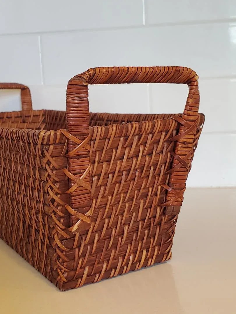 1990s Vintage Woven Basket, Made in Vietnam - 2