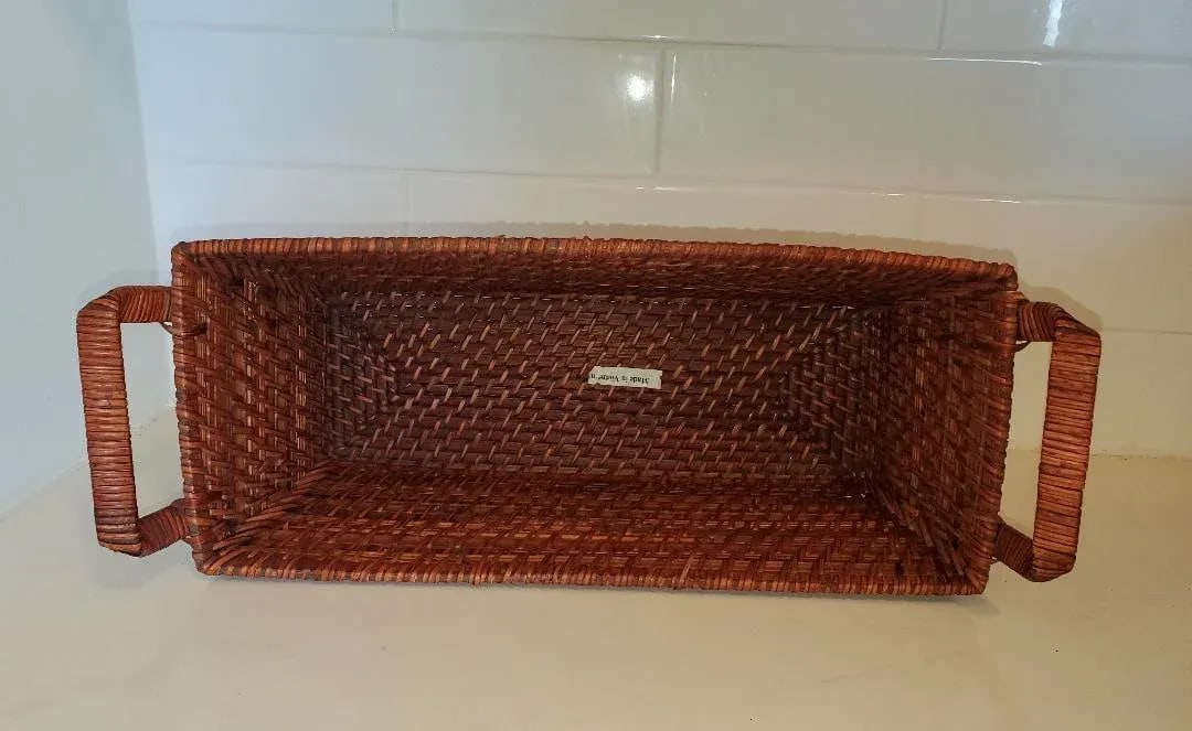 1990s Vintage Woven Basket, Made in Vietnam - 5