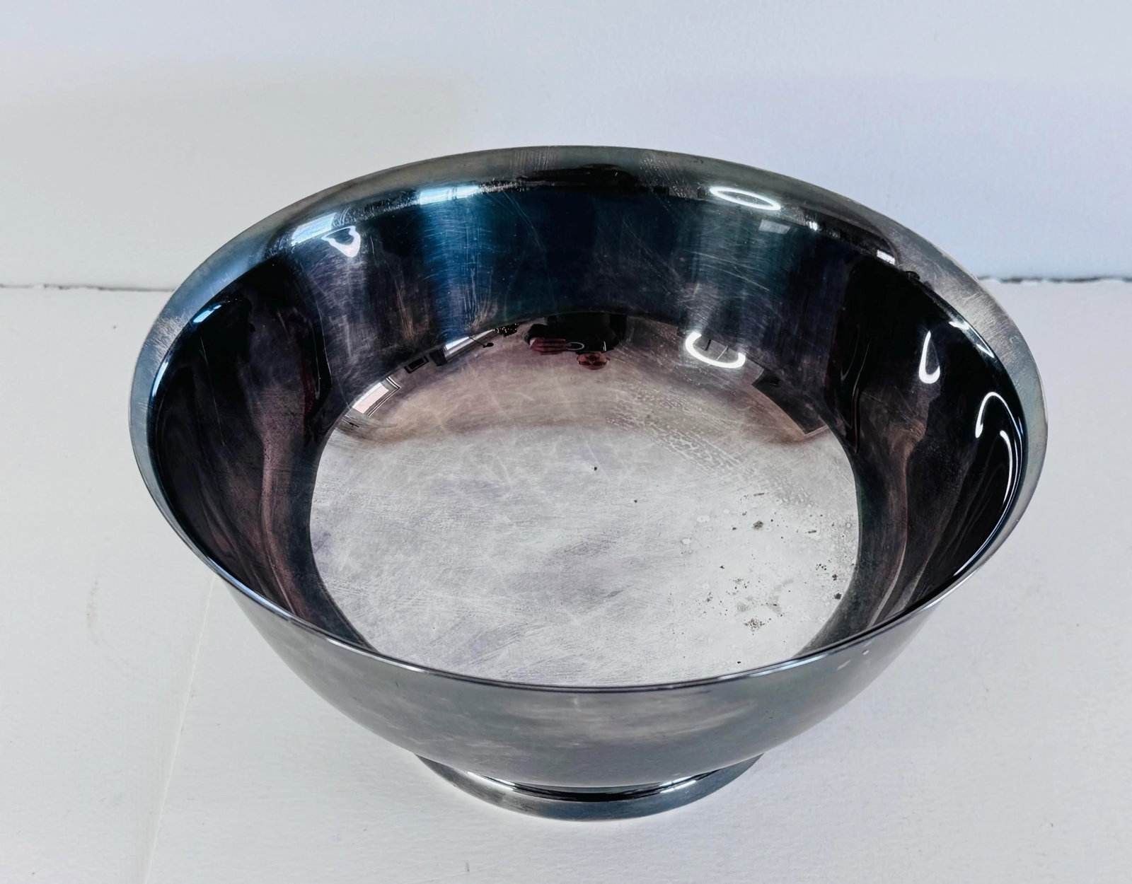 Vintage 1960s Silver-Plate Round Footed Center Bowl - 3