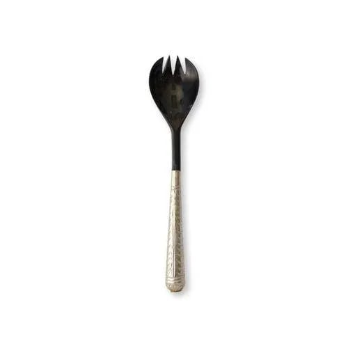 Mid 20th Century Silver and Faux Tortoise Salad Servers- a Pair - 3
