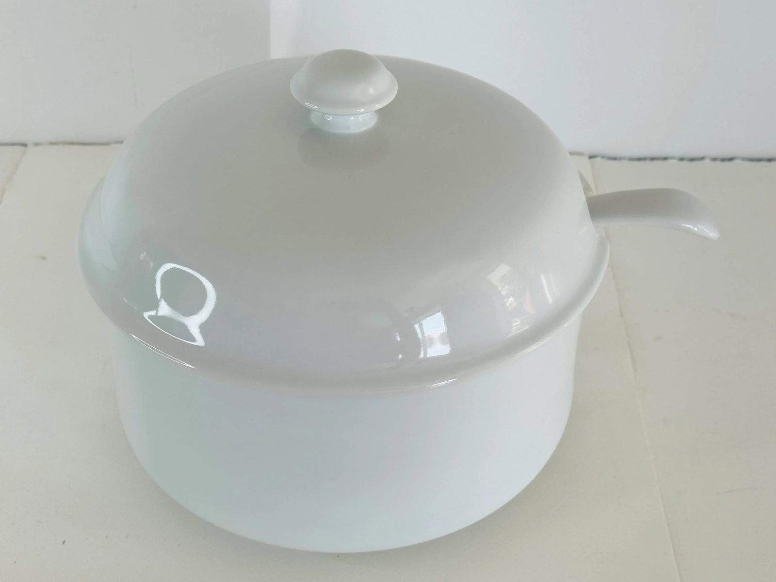 1980s White Ceramic Covered Soup Tureen With Ladle - 2