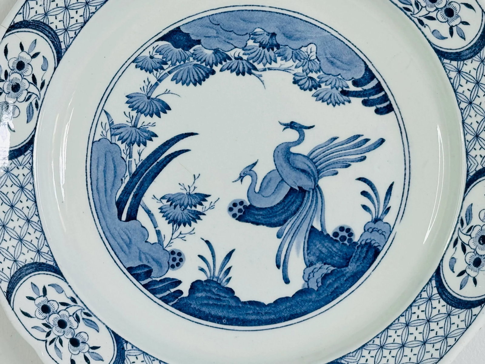 Vintage 1930s English Ironstone Round Charger Serving Plate With Exotic Birds - 2