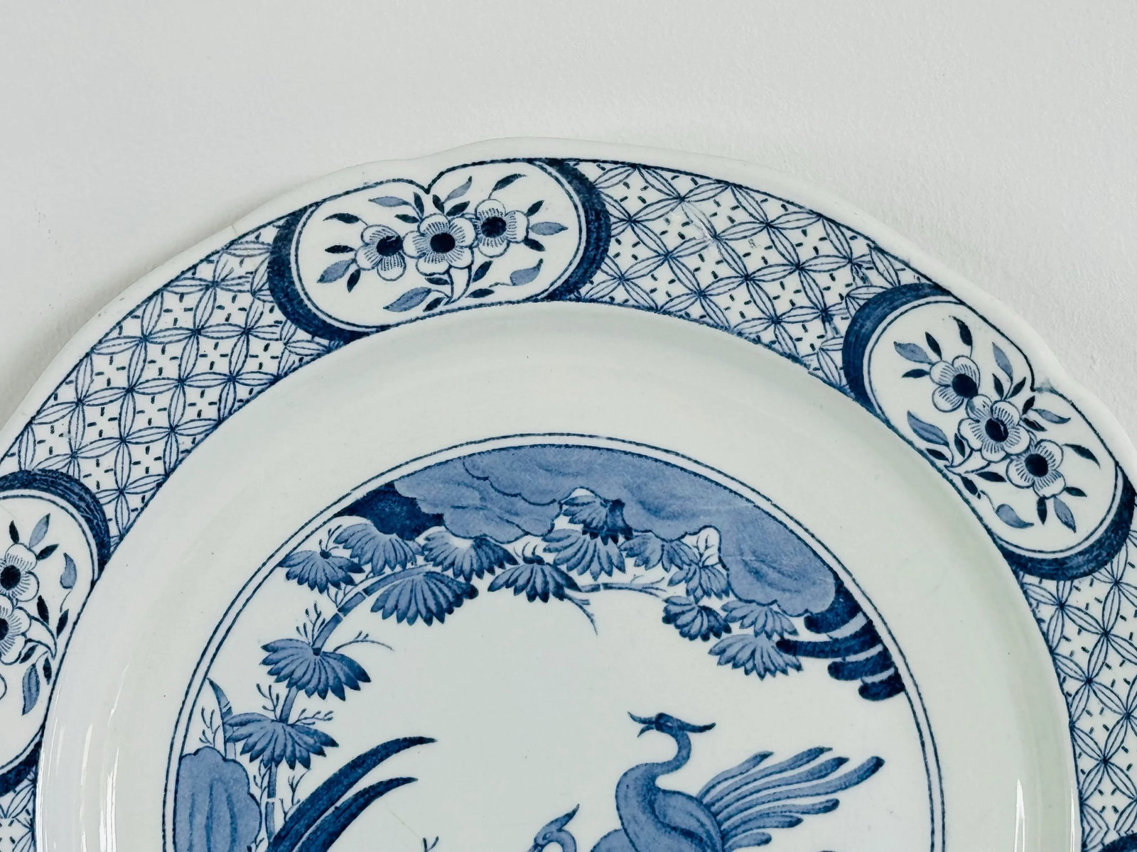 Vintage 1930s English Ironstone Round Charger Serving Plate With Exotic Birds - 3