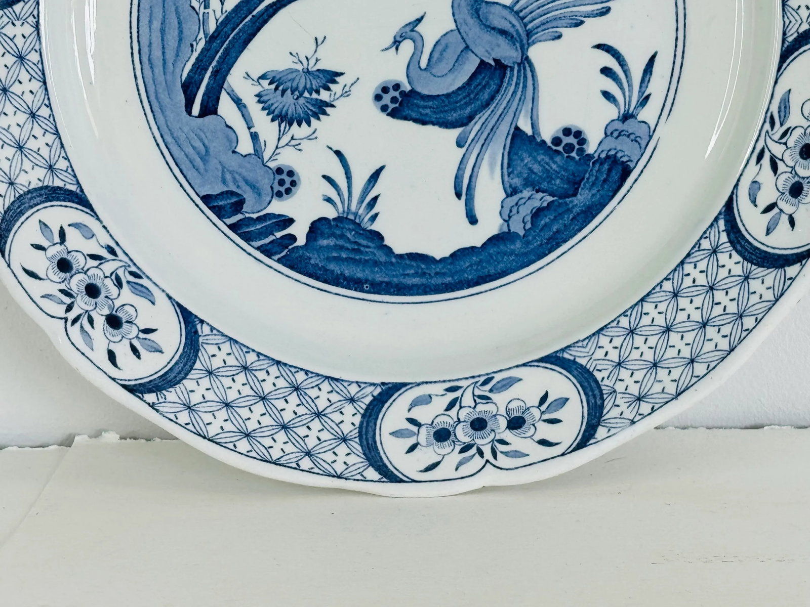 Vintage 1930s English Ironstone Round Charger Serving Plate With Exotic Birds - 4
