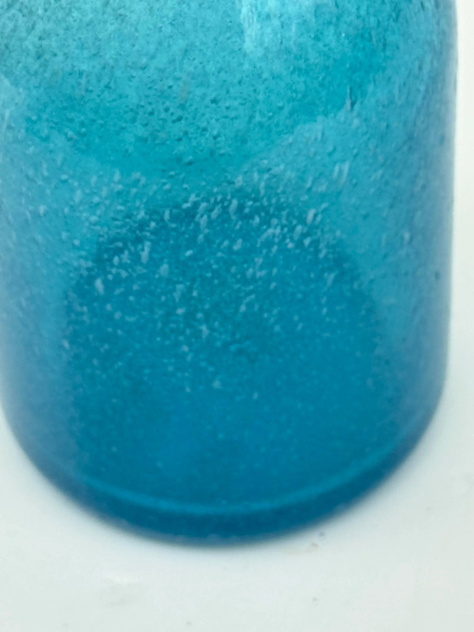 Art Glass Tall Vase: Vintage Mid Century Cerulean Periwinkle Blue Crackle With Lovely Texture - 3