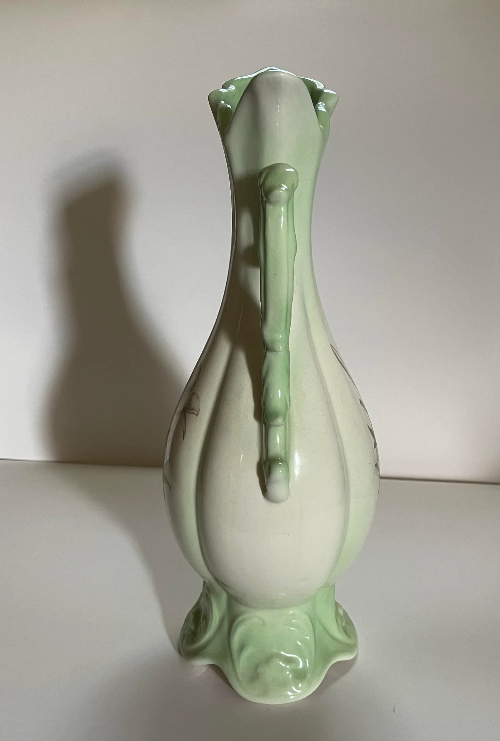 Mid 20th Century Pale Green Lily Decorative Jar - 5