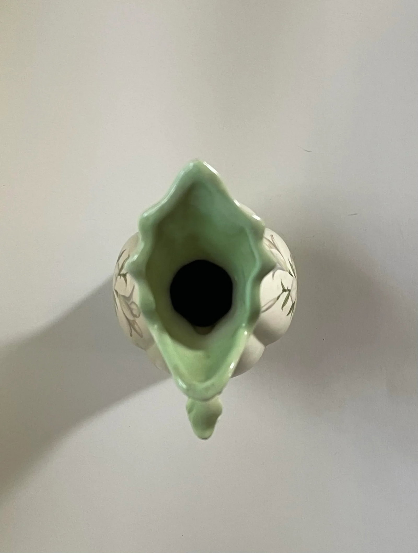 Mid 20th Century Pale Green Lily Decorative Jar - 8