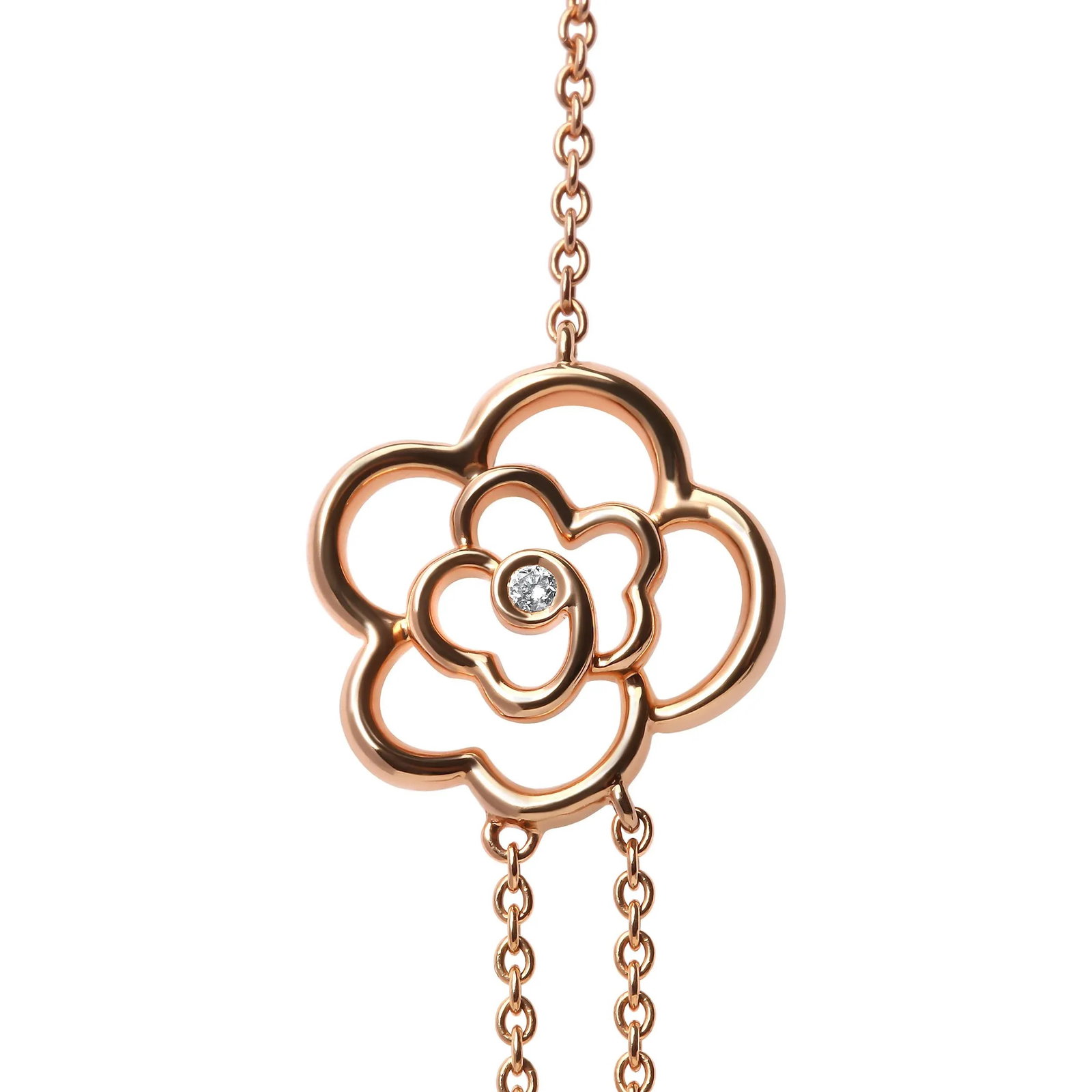 18K Rose Gold 1/2 Cttw Diamond and Freshwater Pearl Double Strand Station Necklace (G-H Color, SI1-S - 4