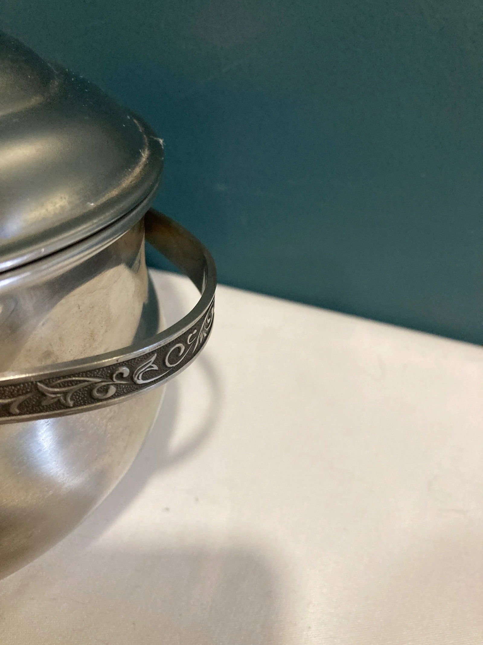 Vintage Steel Holloware Pot With Lid - 4