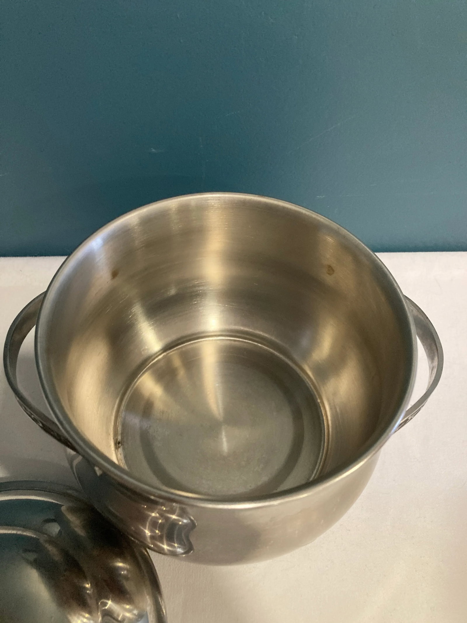 Vintage Steel Holloware Pot With Lid - 5