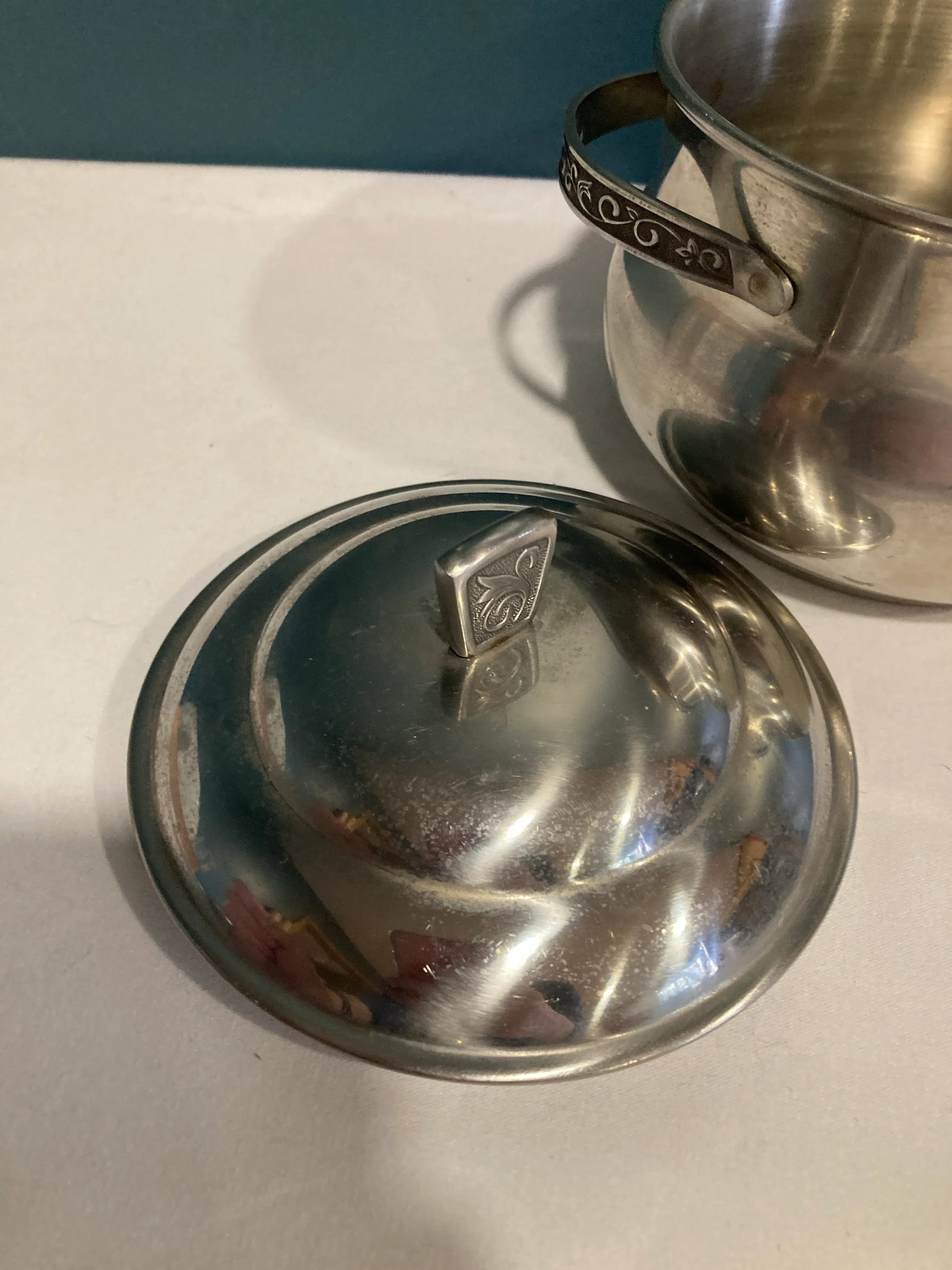Vintage Steel Holloware Pot With Lid - 6