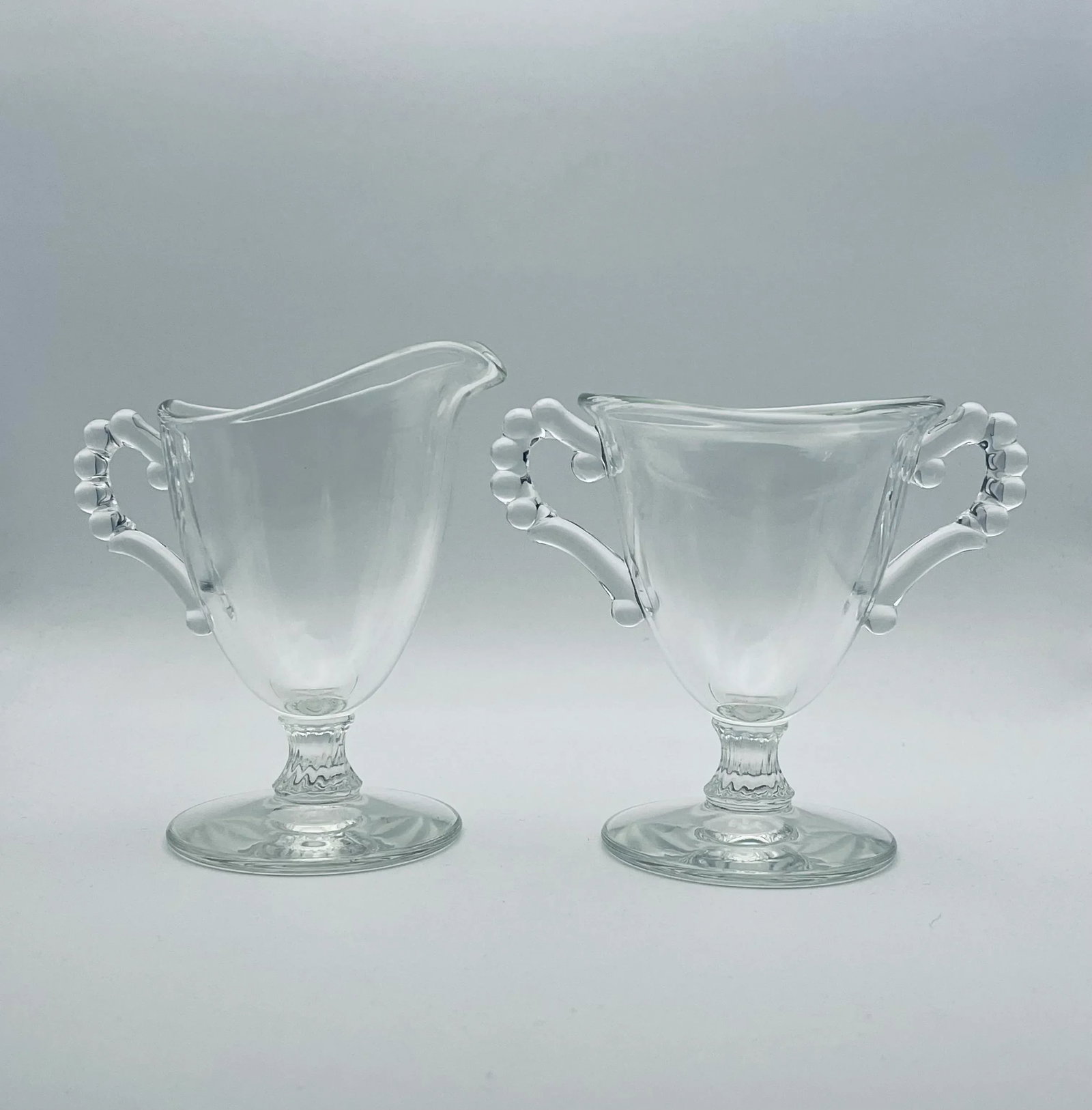 1930's Candlewick Footed Creamer & Sugar Bowl - 2