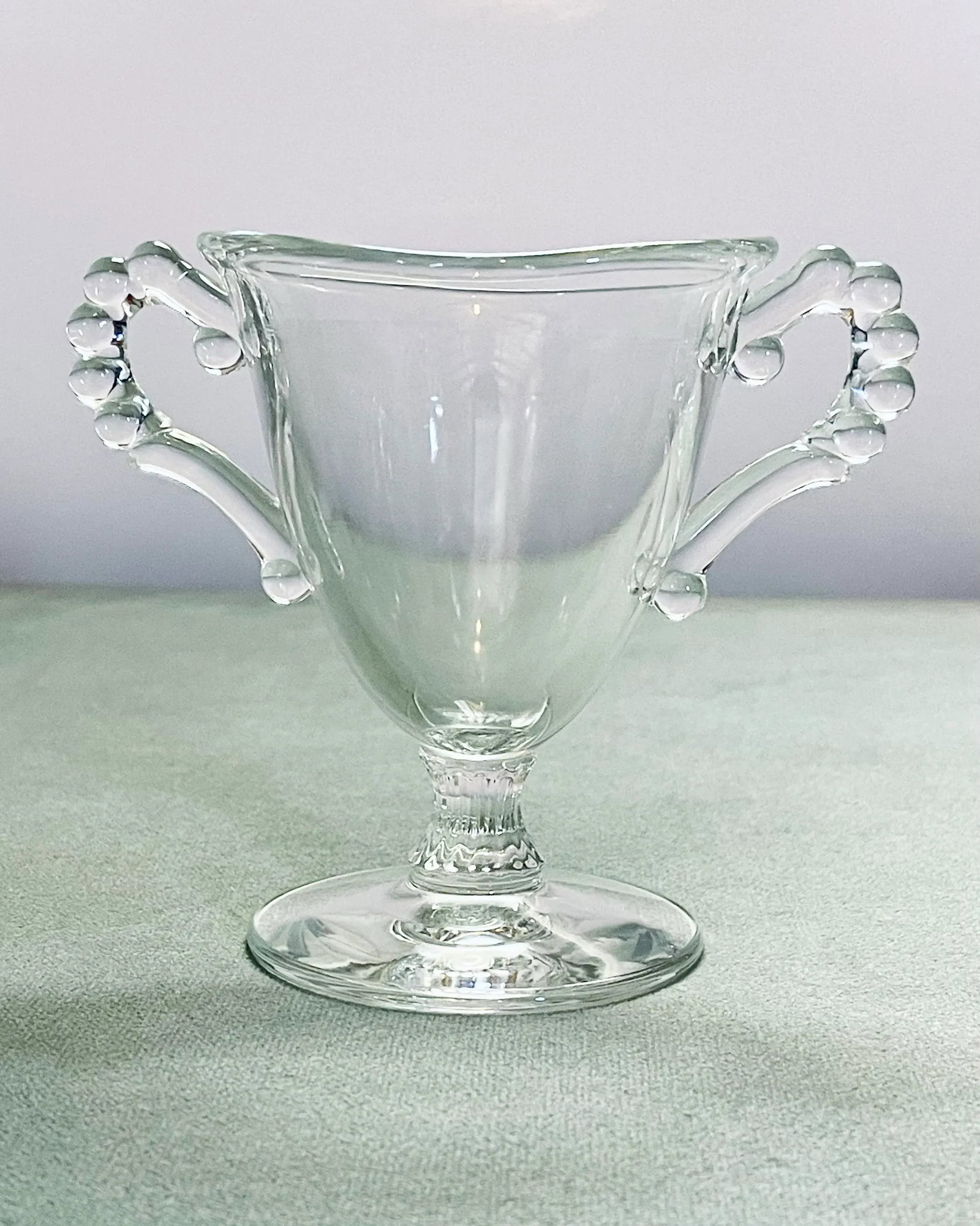 1930's Candlewick Footed Creamer & Sugar Bowl - 5