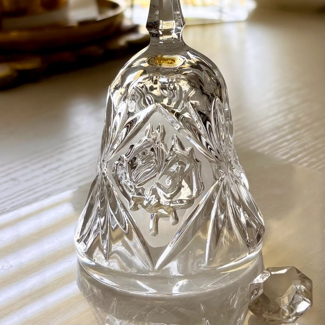 Mid 20th Century Crystal Dinner Hand Bell With Equestrian Horses and Star Design - 5